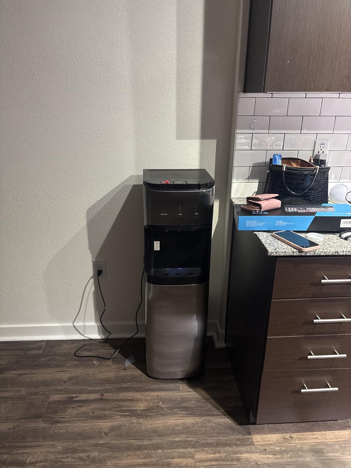 Tehanld Bottom Loading Water Cooler Dispenser for 3 or 5 Gallon Bottles, Stainless Steel Water Dispenser with Hot, Room & Cold Water, Child Safety Lock, Metallic Silver customer photo 1