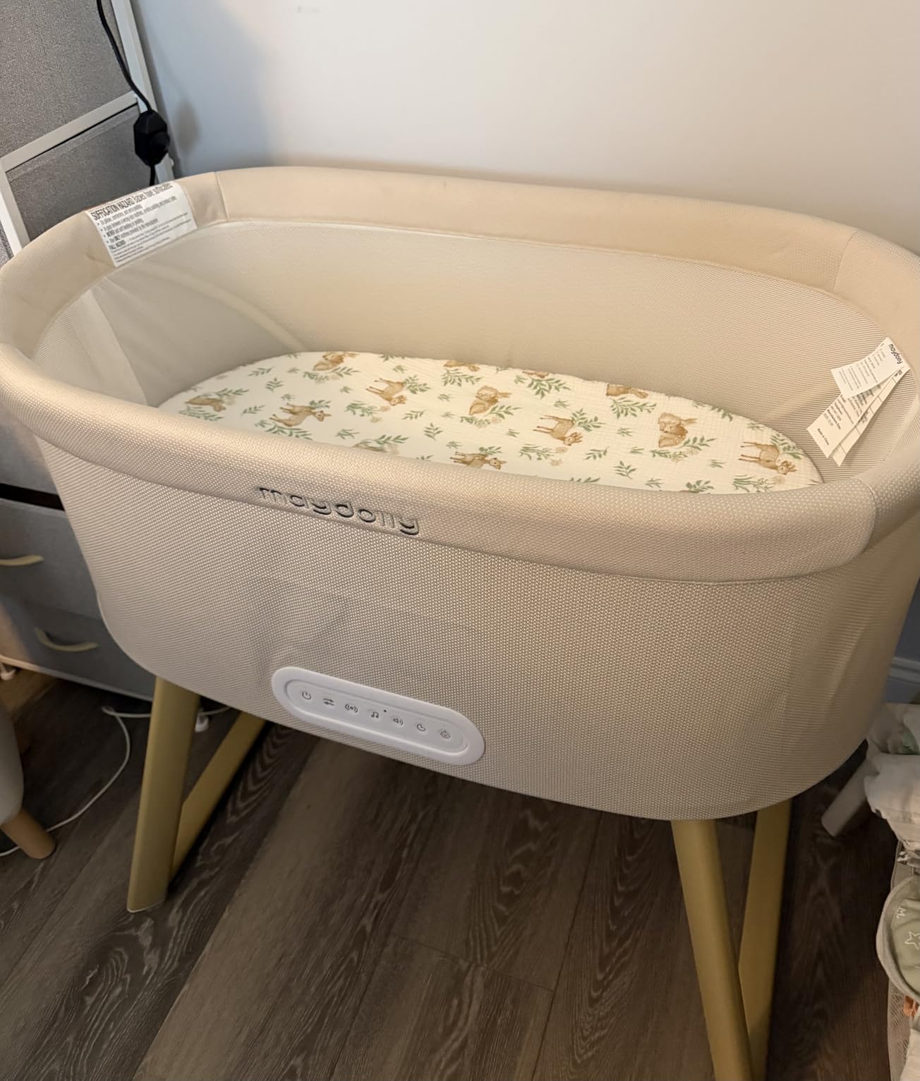 Maydolly Smart Soothing Baby Bassinet - Smart Newborn Bassinet with Cry Detection that Automatically Responds - Breathable Infant Sleeper for Newborns to 6 Months (Beige) customer photo 1