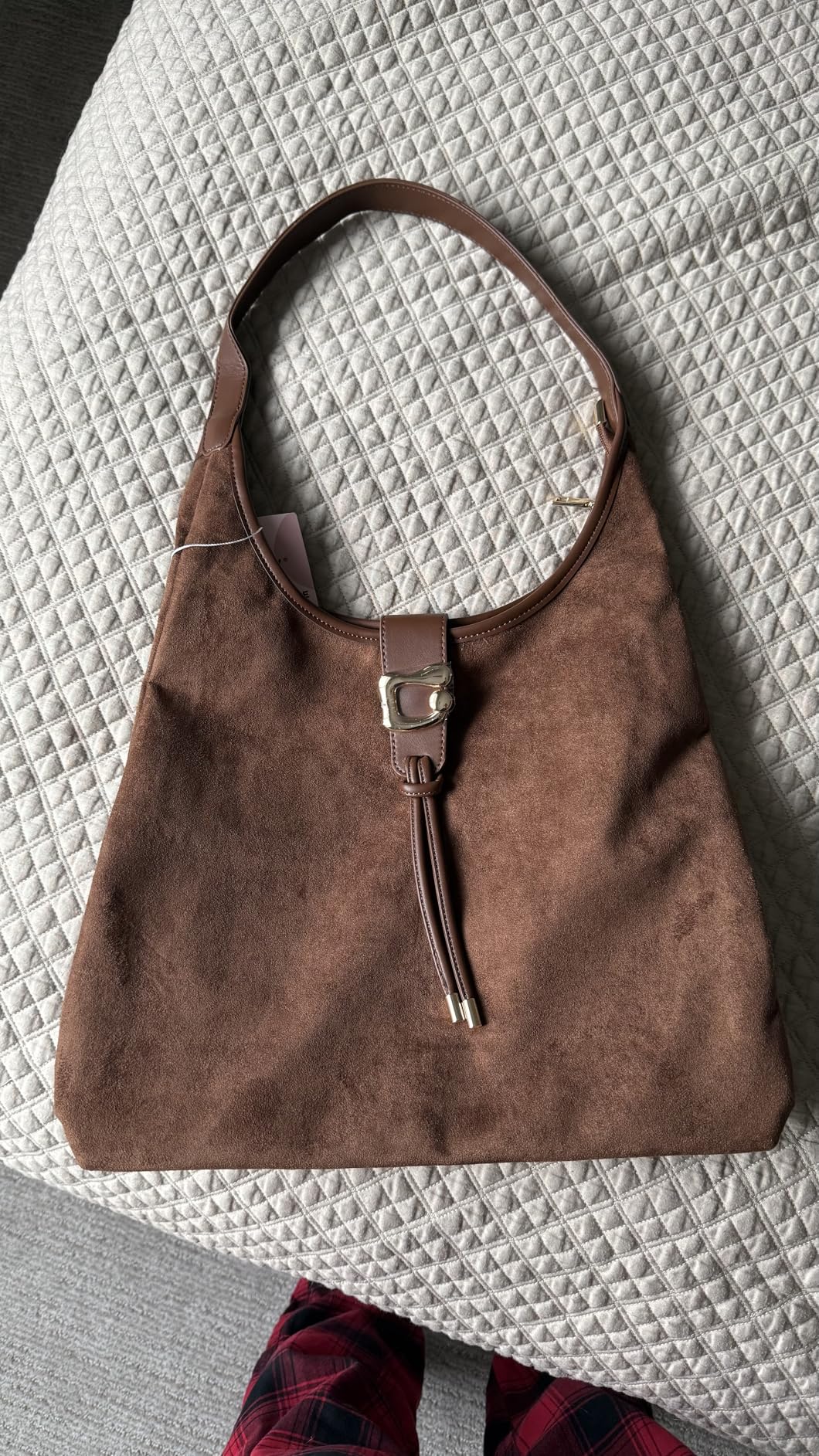 Suede Hobo Bags for Women Large Slouchy Shoulder Purse Soft Faux Suede Tote Bag with Zipper & Tassel customer photo 2