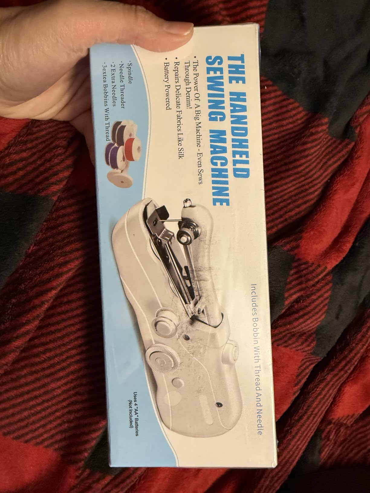 Portable Handheld Sewing Machine for Adults - Mini Hand Held Sewing Stitching Machine for Beginners - Small Electric Cordless customer photo 1