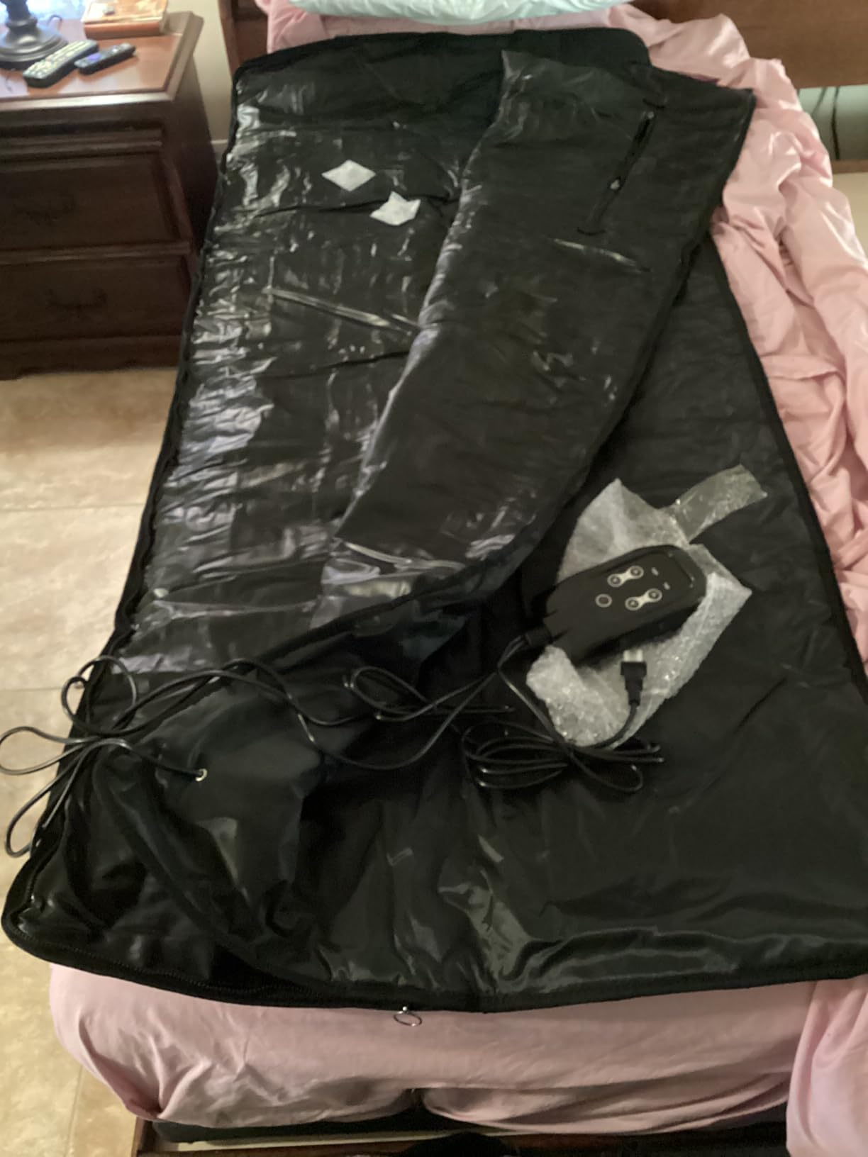 Infrared Sauna Blanket for Home: Portable Design Full Body Detox Therapy with Deep Heat Relaxation - Far Infrared Heating Adjustable 86-176℉ & 20-60 Min Timer 71 x 31.5 Inch PVC customer photo 2
