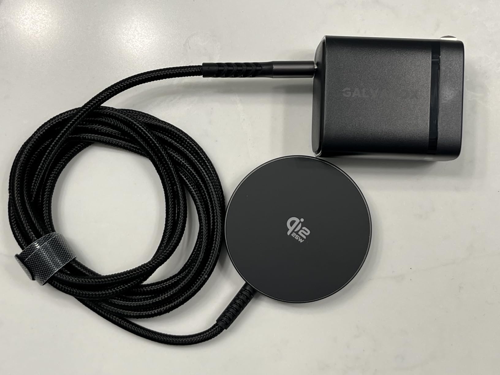 Galvanox Qi2.2 Certified Wireless Charger for Samsung - 25W Magnetic Fast Charging 2.0 for Galaxy S26 Ultra, S25, S24 with Power Adapter, 6ft Braided USB-C Cable, Compatible with MagSafe (Black) customer photo 2