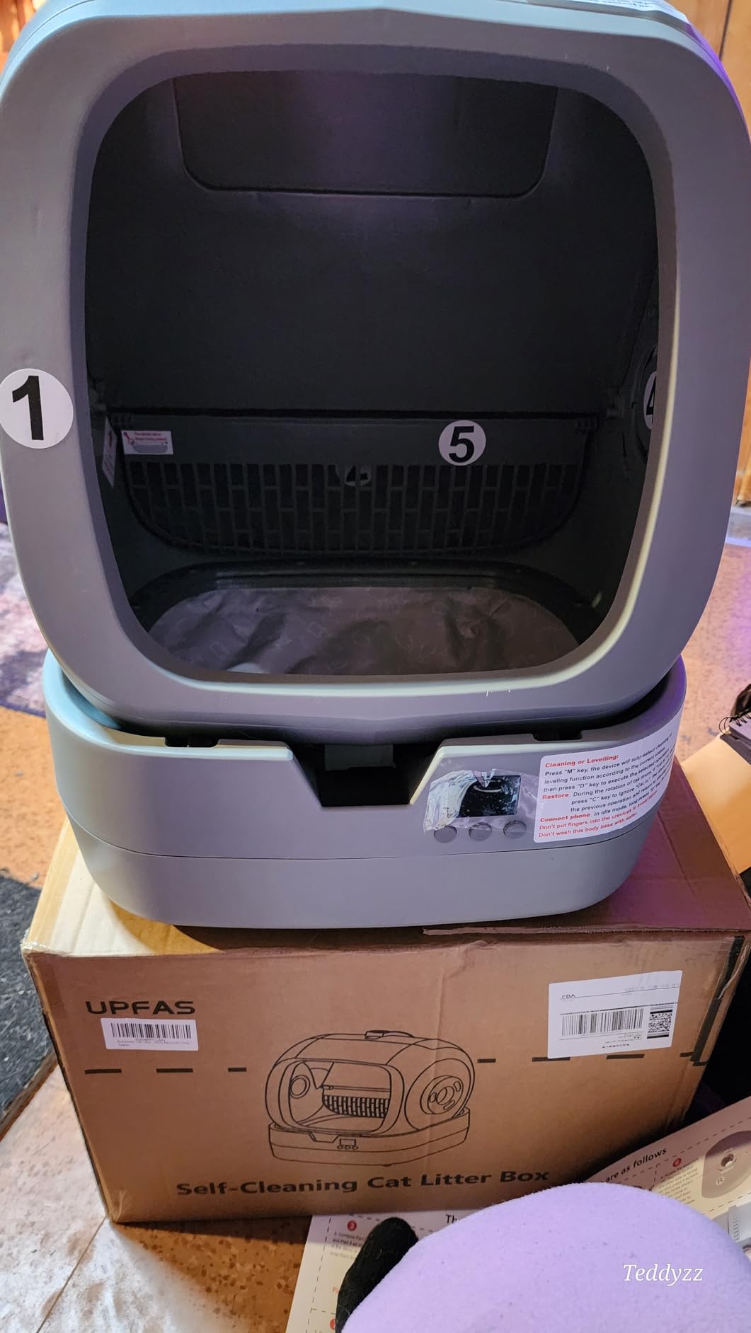 Automatic Cat Litter Box Self Cleaning - APP Control - Weight Monitoring - Ultra-Quiet, Medium Cats and Kittens Litter Box, Safe Anti-Pinch - Grey customer photo 2