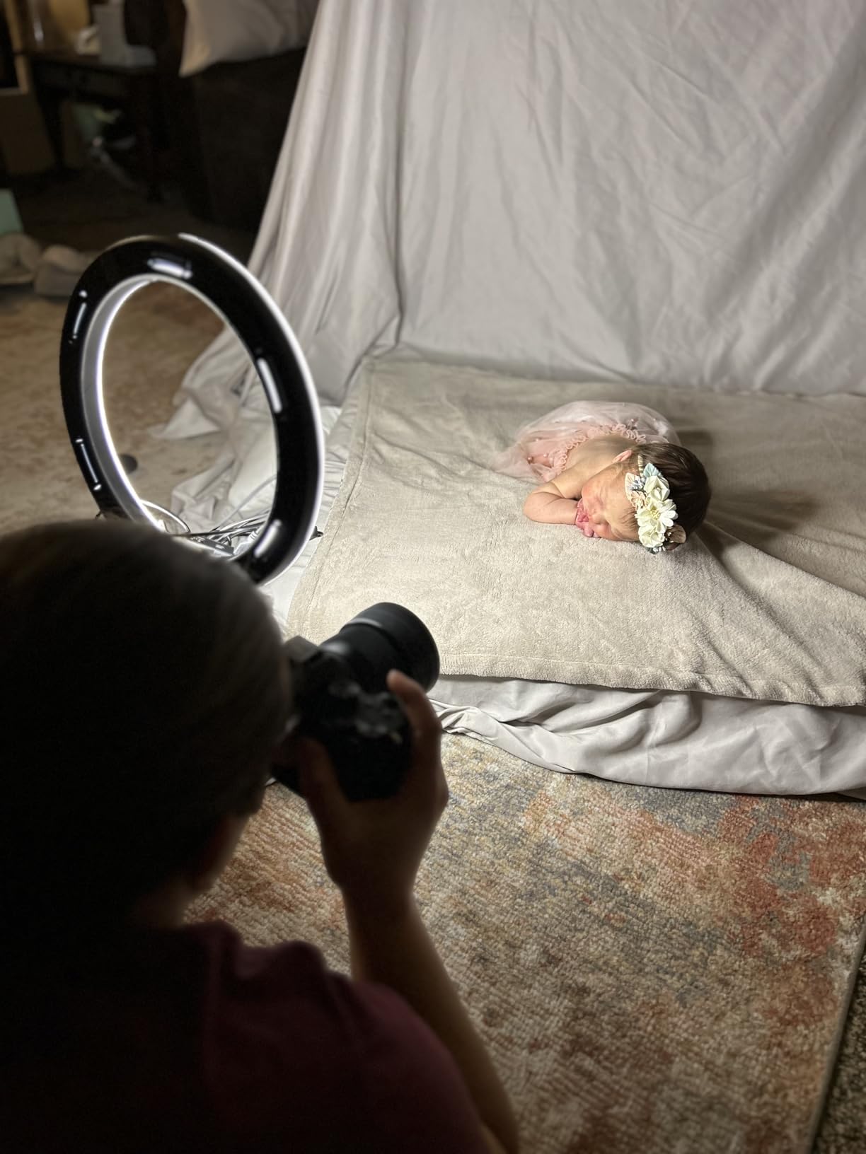 M&G House Newborn Photography Prop Donut Pillow Set Infant Posing Cushion Bundle 0-3 Months Ultra Soft Studio Basket Support Accessory customer photo 1