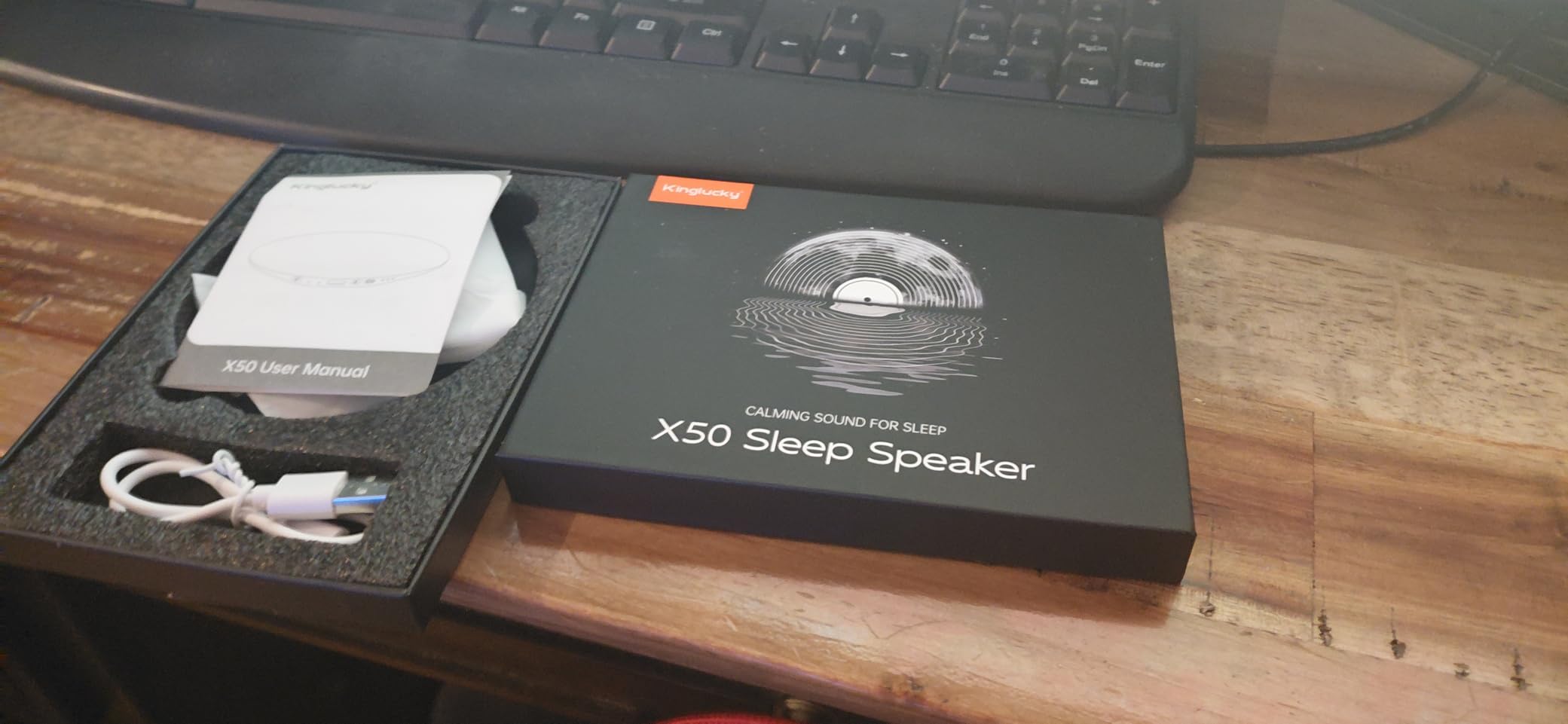 Kinglucky Pillow Speaker for Sleeping, Mini Bluetooth Speaker Under Pillow with Built-in Pink Noise White Noise Sound Machine for Sleeping, Headphone-Free Sleep Speaker for Side Sleeper Blue customer photo 2