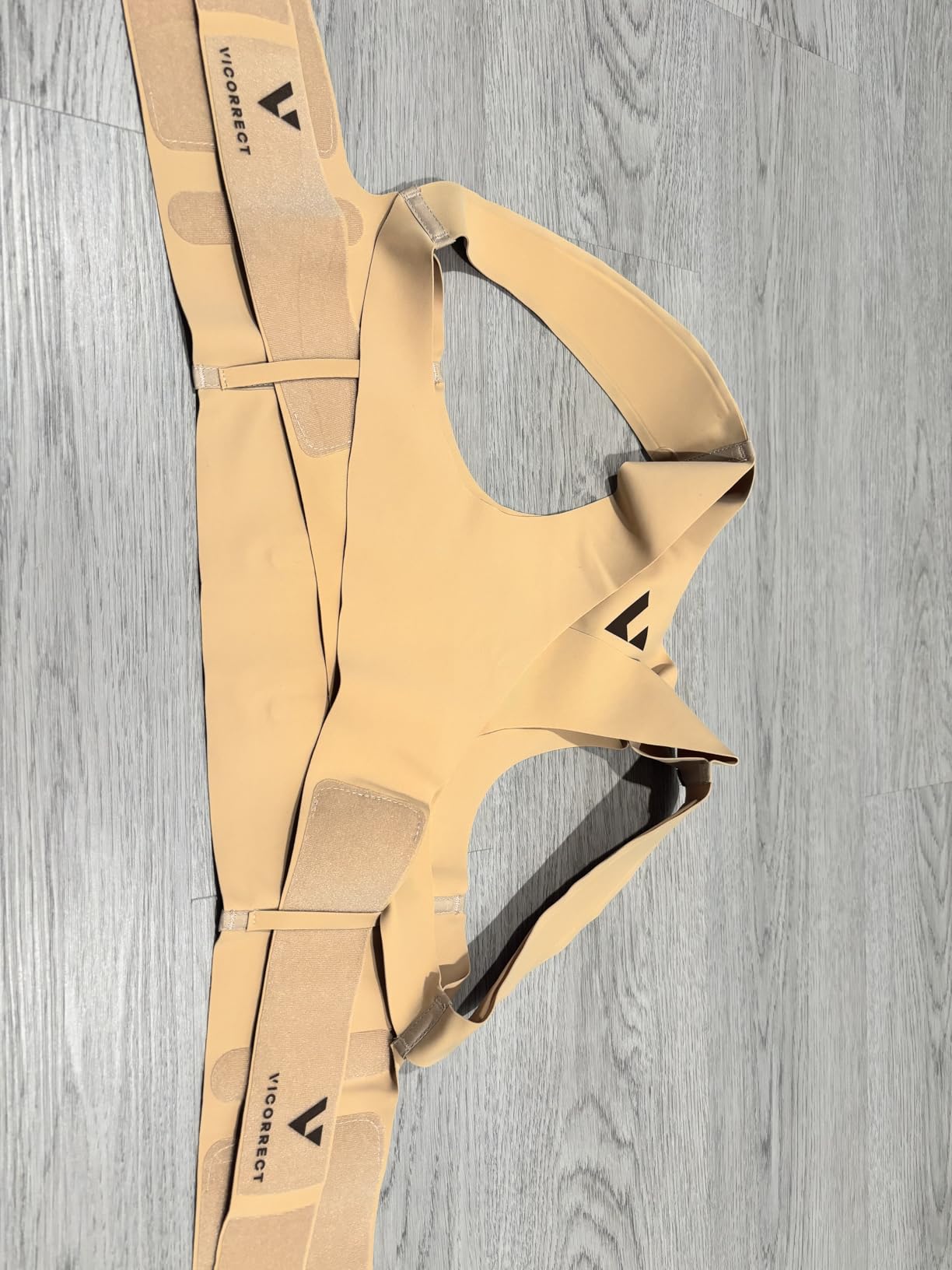 Vicorrect Adjustable Posture Corrector for Women: Comfortable Fit for Body Types - Invisible Under Clothes Wearable for Sitting and Exercise - Helps with Upper Back Shoulder Neck Pain (Beige, Medium) customer photo 1