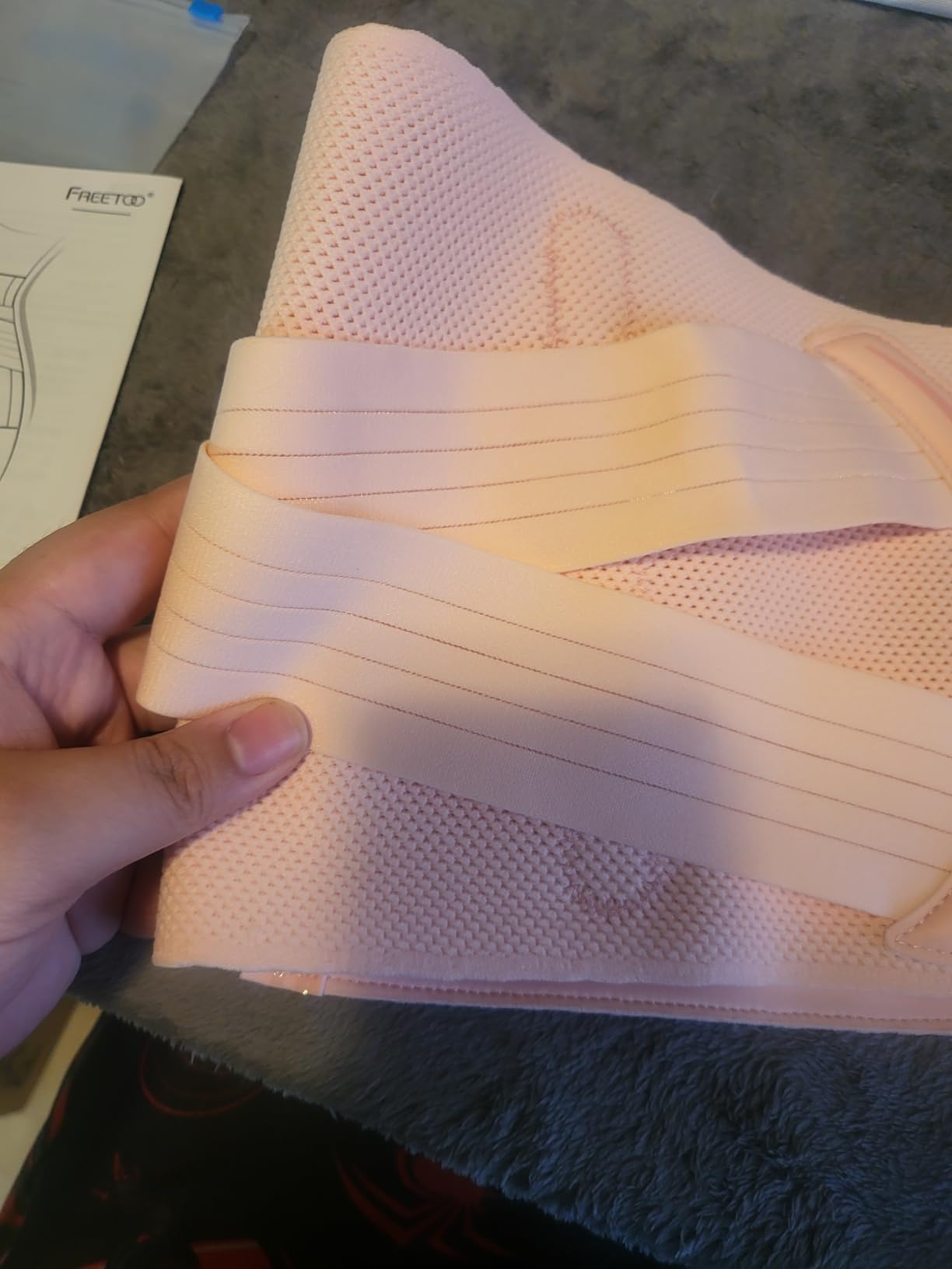 FREETOO Postpartum Belly Band Wrap for Women, Abdominal Binder Post Surgery, for Natural Delivery, C Section Belly Binder Post Partum, Stomach Binder Postpartum with Adjustable Compression, M, Pink customer photo 2