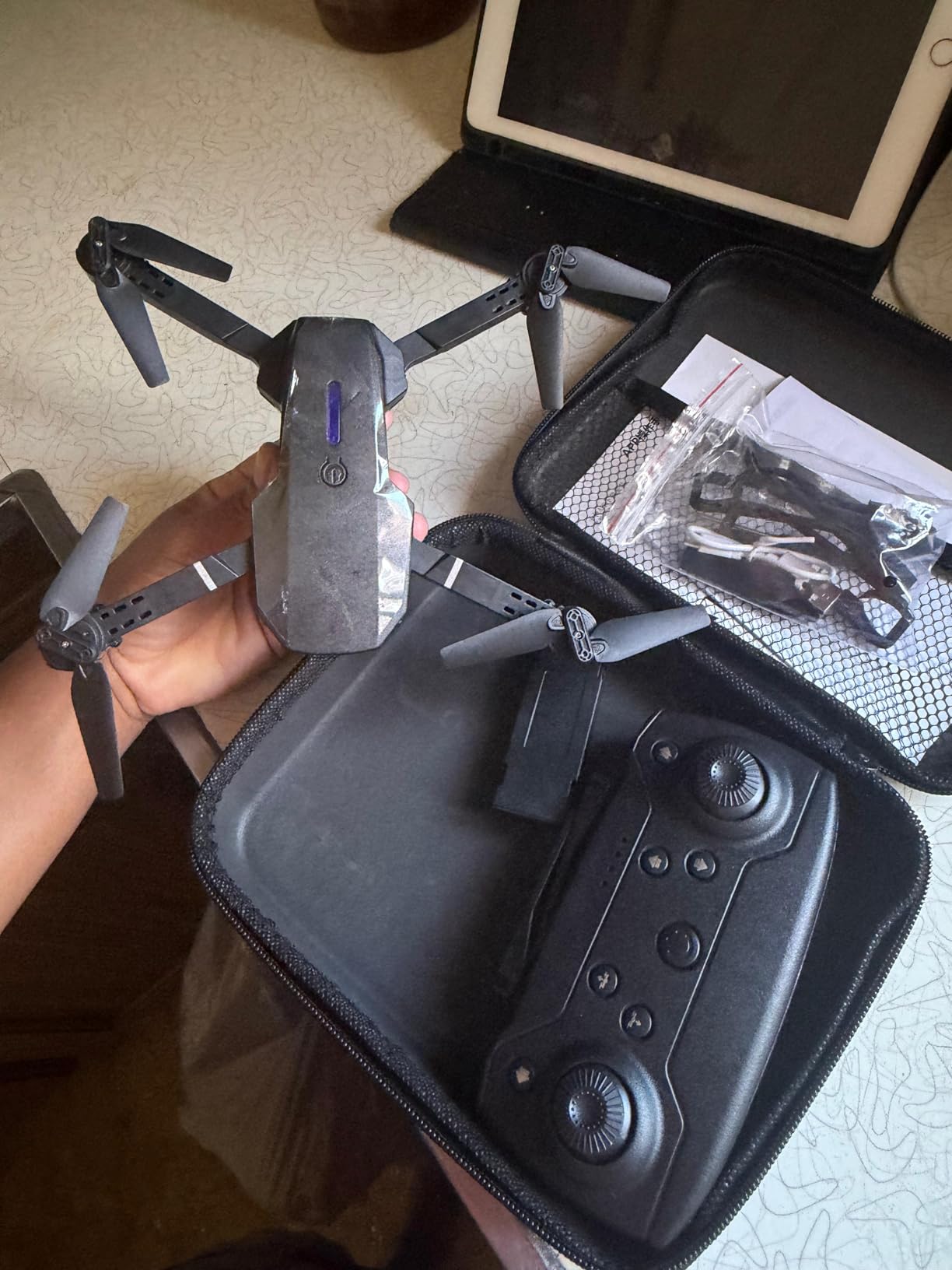 GPS Drone with EIS 4K Camera for Adults Kids, RC Drones with 4.5 inch HD Screen on Controller, Auto Return, 3 Batteries for 90 min Flight Time, 3280 FT Long Control Range Transmission, Circle Fly and Follow Me Mode, Foldable Quadcopter for Beginner Kids Gifts Toy, Under 249g customer photo 2