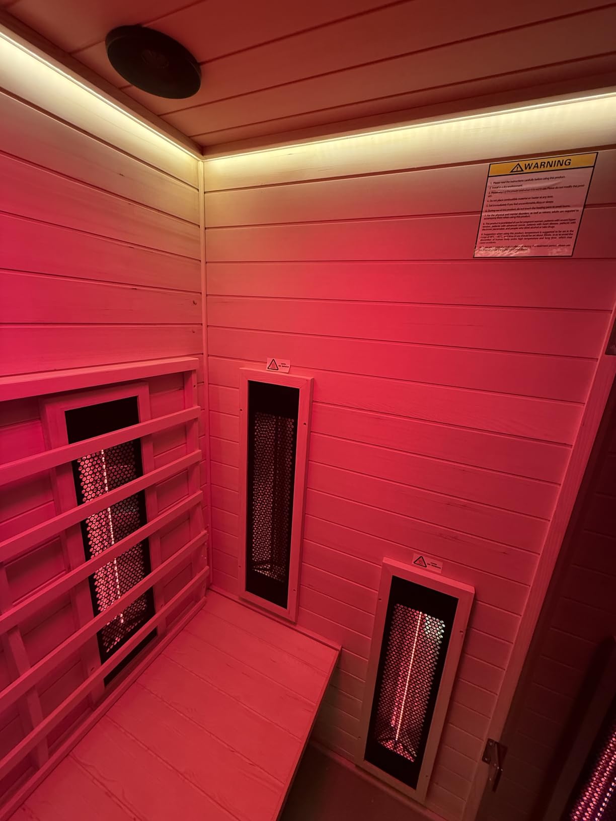 Ceramic Infrared Saunas 2 Person, Infrared Sauna with Red Light Therapy, Far and Near Infrared Sauna Indoor, Low EMF Infrared Sauna for Home, Deluxe Glass Home Sauna with Granite Backdrop customer photo 1