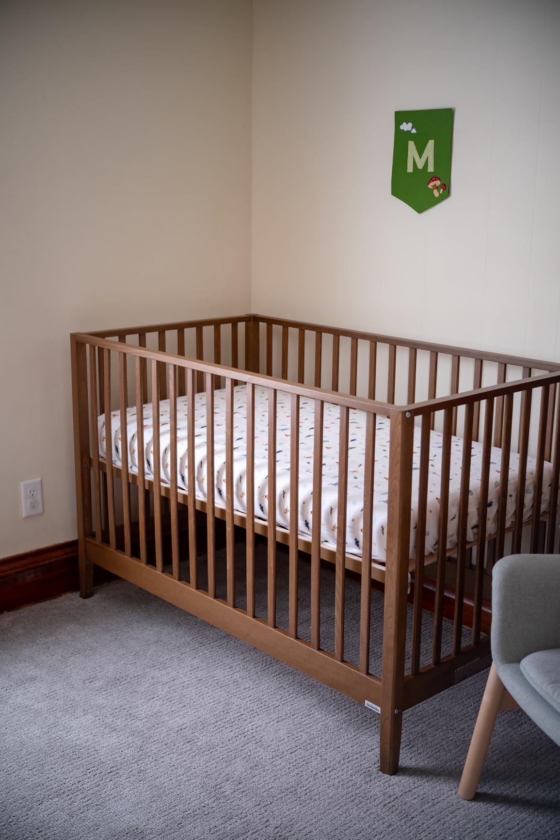 dadada Baby LaLa 3-in-1 Convertible Crib - Wood Crib Converts into Toddler Bed & Daybed - Greenguard Gold Certified, Made in Italy - 3 Adjustable Mattress Heights - Solid Beechwood Almond Milk customer photo 1