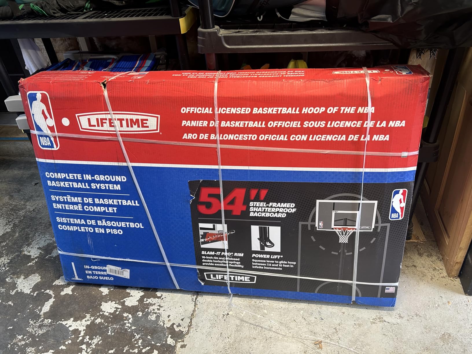 Lifetime NBA In-Ground Basketball Hoop, 54 Inch Shatterproof Backboard, Adjustable Height 7.5-10 Ft, Power Lift Adjust, Slam-It Pro Rim customer photo 2