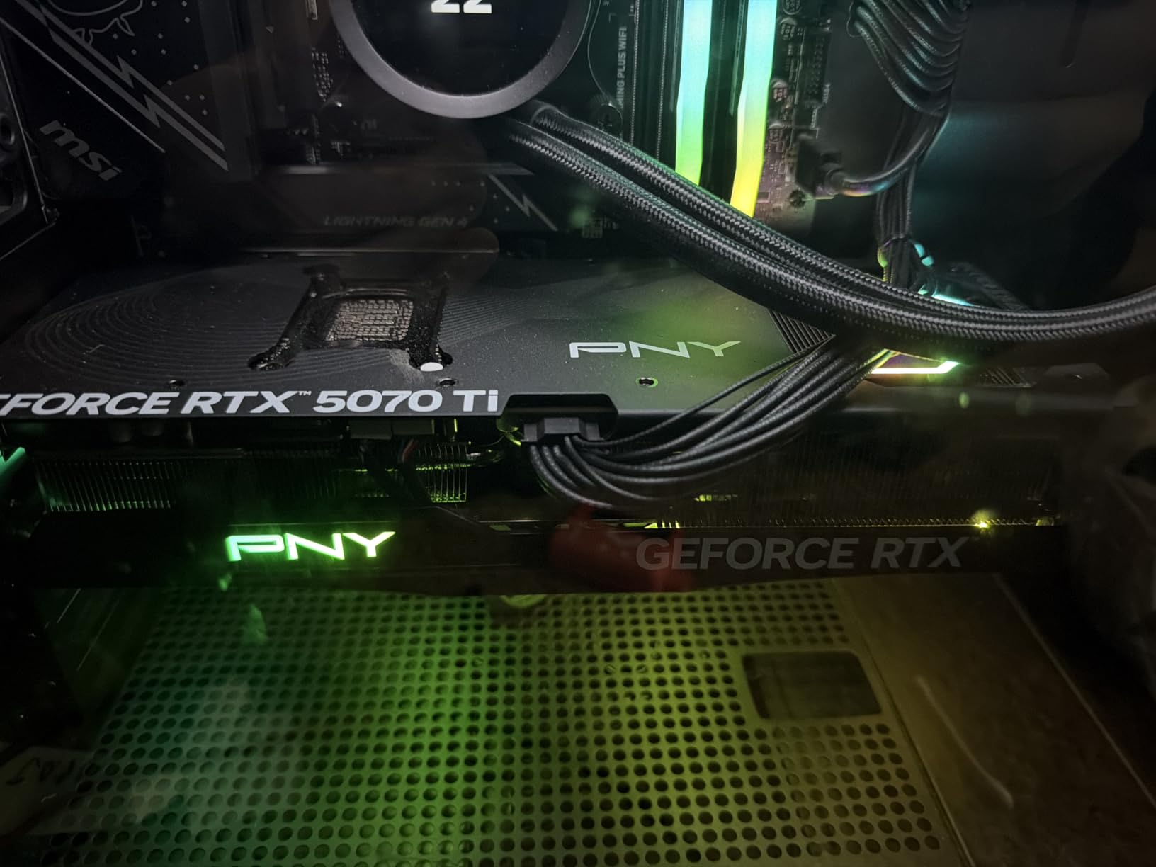 PNY NVIDIA GeForce RTX 5070 Ti Epic-X ARGB Triple Fan Graphics Card customer photo 2