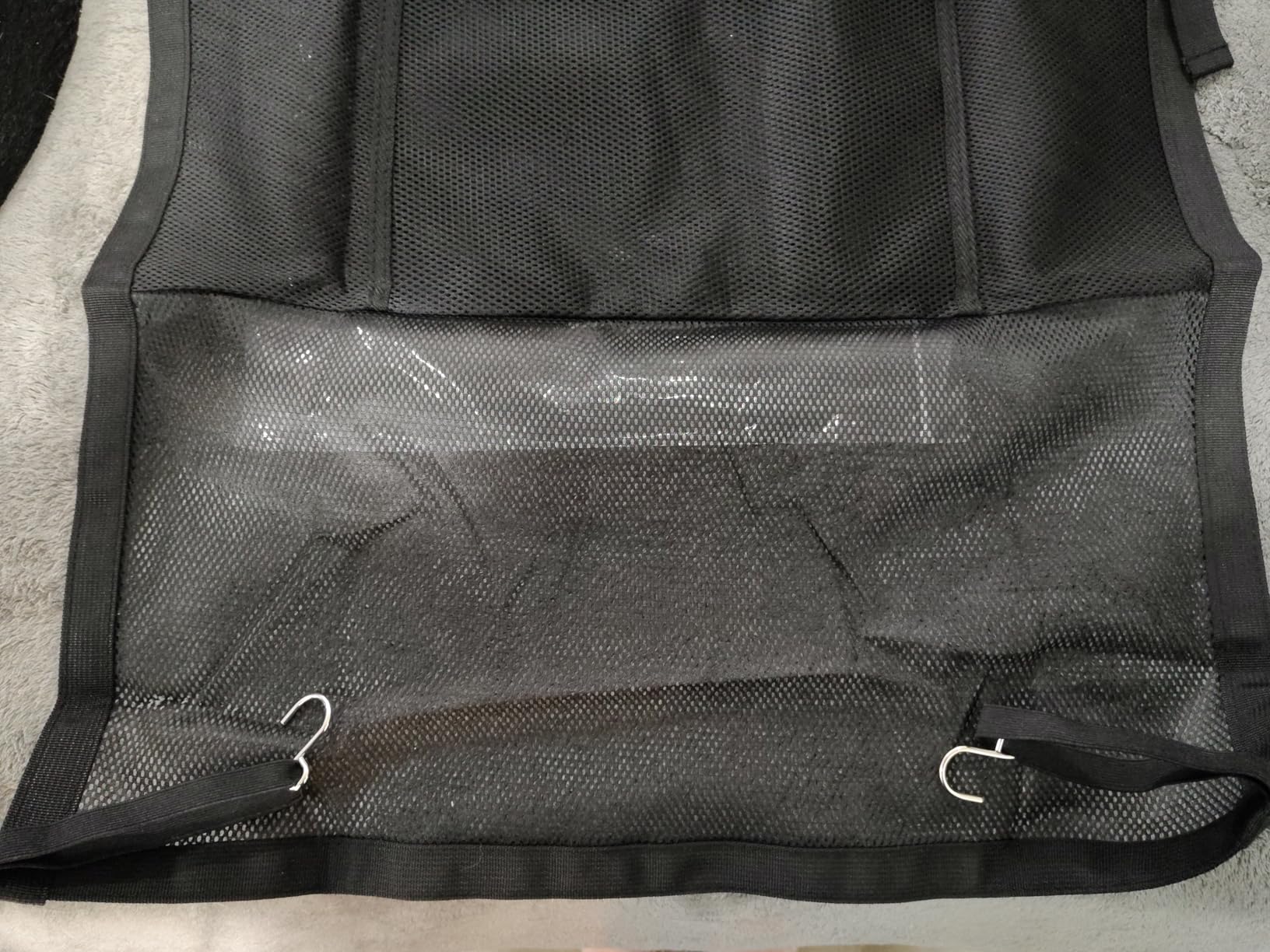 Dog Car Barrier,Pet Barrier with Larger Zipper Organizer Storage,Car Divider Net for Dogs,Dog Barrier for Car/SUV/Truck customer photo 1