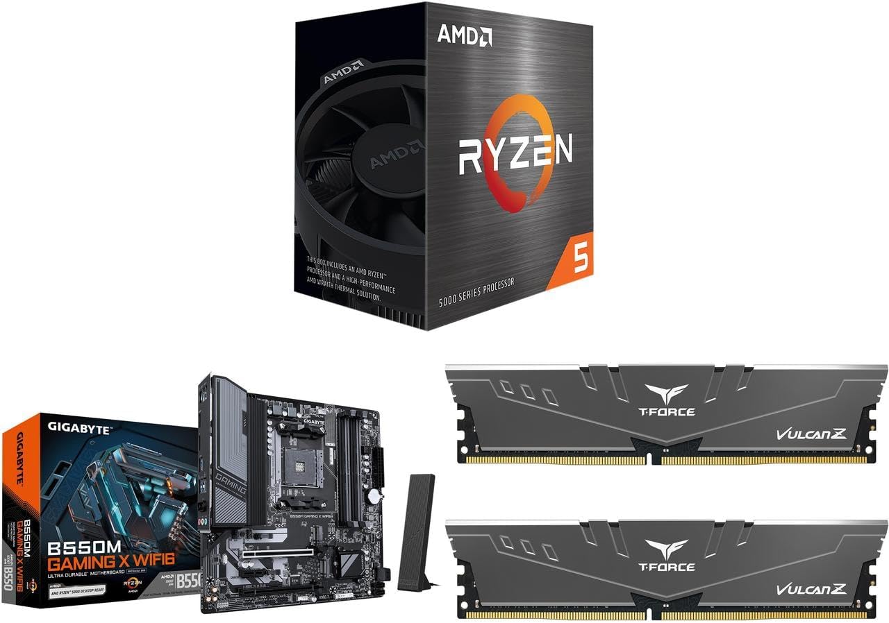Newegg CPU Motherboard Memory Combo - Ryzen 5 5500 Bundle with B550M Gaming X WIFI6 and TG T-Force Vulcan Z 16GB (2 x 8GB) DDR4 3600 customer photo 1