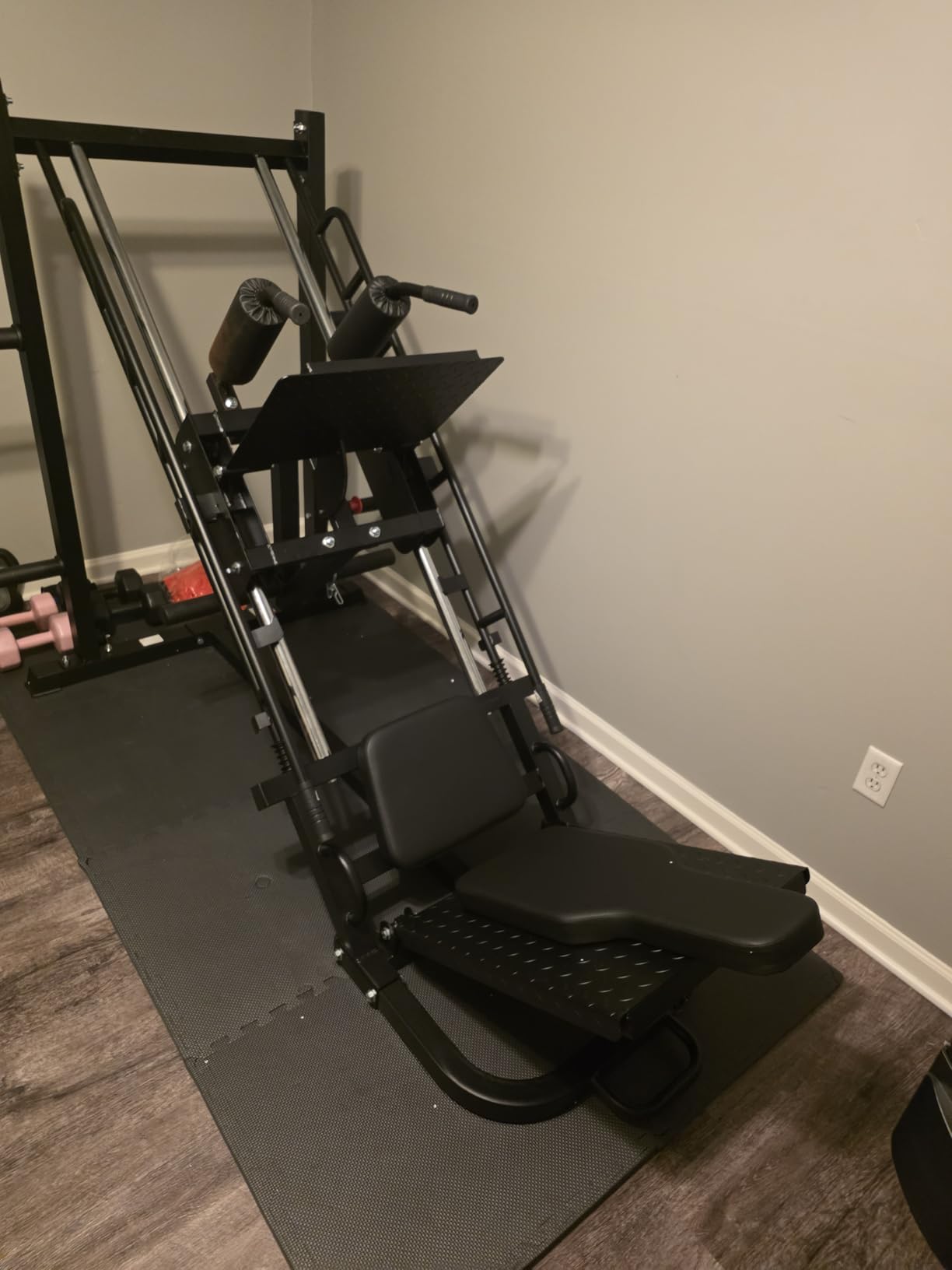 Dripex Leg Press Hack Squat Machine Combo for Home Gym, Adjustable Leg Press Machine for Full Lower Body Workout, Upgraded Leg Press with Transport Wheels and Weight Storage,Weight Plates Not Included customer photo 1