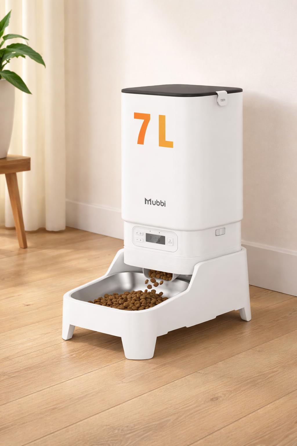 Automatic Cat Feeder with Camera - 7L/29 Cups Auto Dog Feeder with Large Food Tray & 1080P Night Vision, Elevated Bowl, 2-Way Audio, 10s Voice Recording, 5G WiFi Timed Cat Food Dispenser, 1-15 Meals customer photo 1