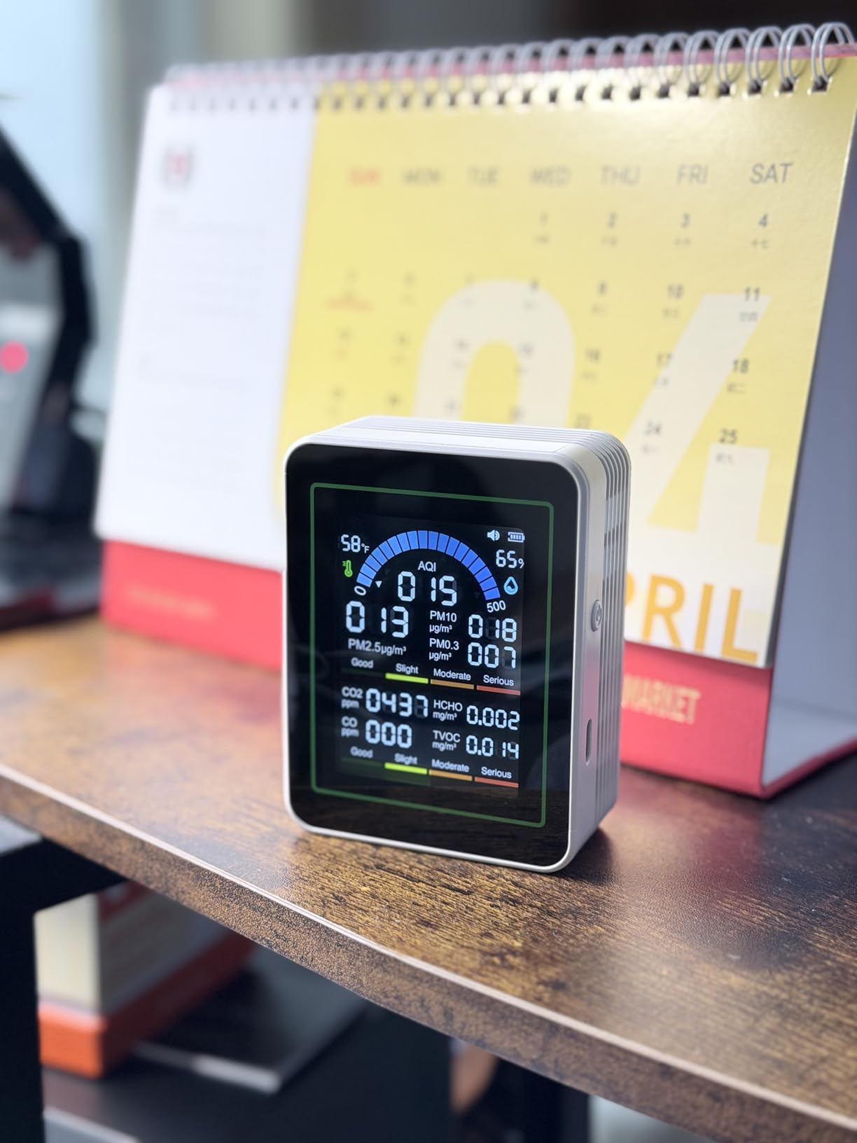 Air Quality Monitor Indoor, 10 in 1 Portable Smartair Quality Tester for CO2 | CO | TVOC | HCHO | Temp | AQI | PM0.3-1 Detection Hum for Home Cars Plants, Pets, Car, Hotel customer photo 1