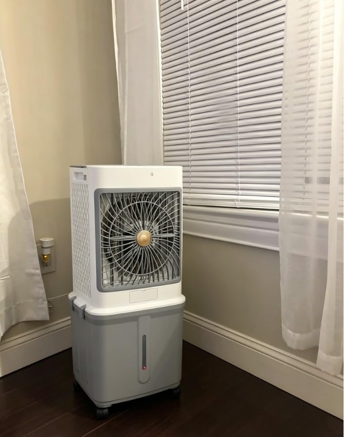 Swamp Cooler, Evaporative Air Cooler 2026 Upgraded Windowless Portable Air Conditioners with 10GAL Detachable Tank, 120° Oscillation, Ultra Quiet, Timer, Remote, 30H Cooling Fan customer photo 1