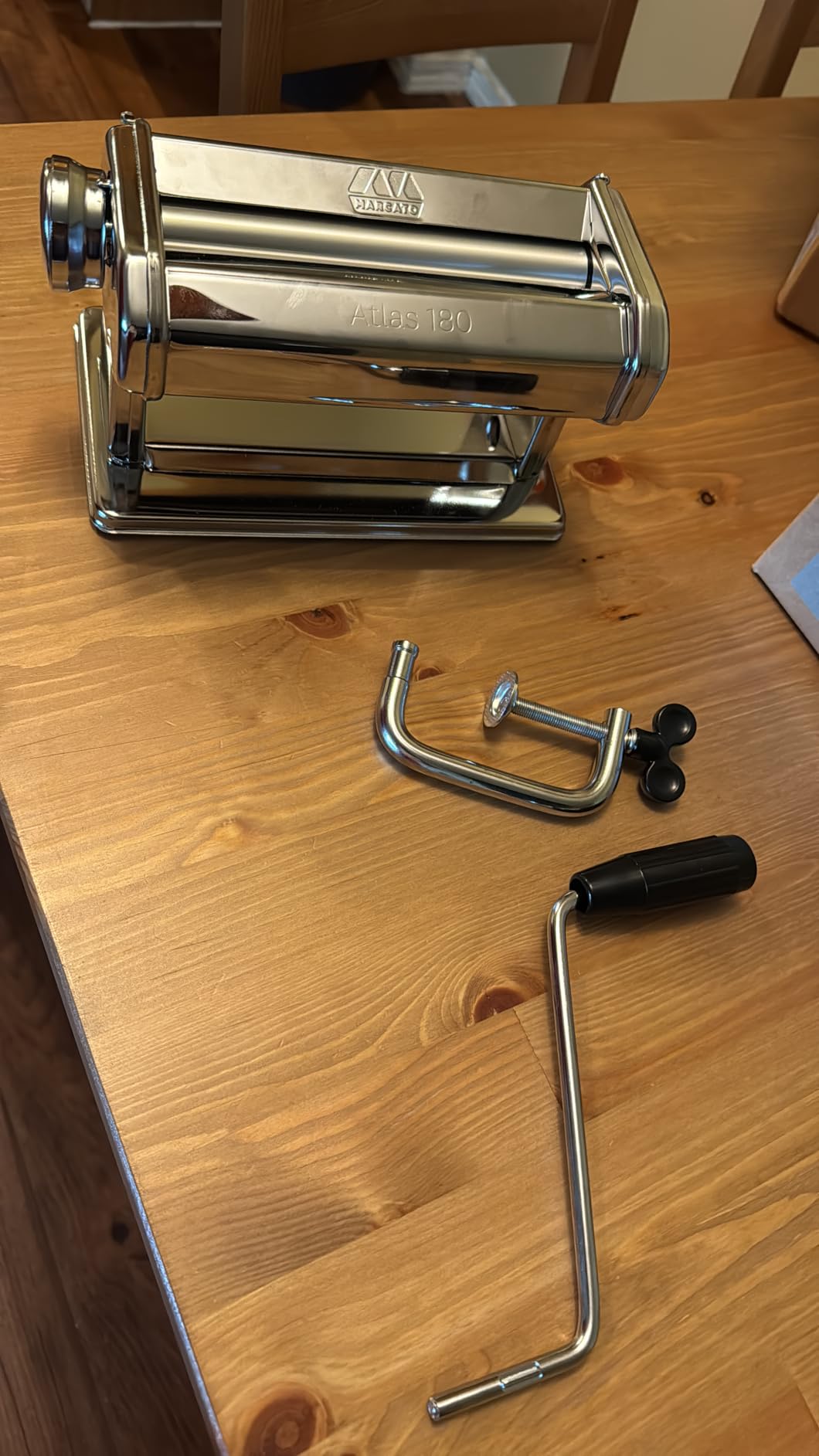Made in Italy Atlas 150 Roller Manual Pasta Machine, Chrome Steel customer photo 2