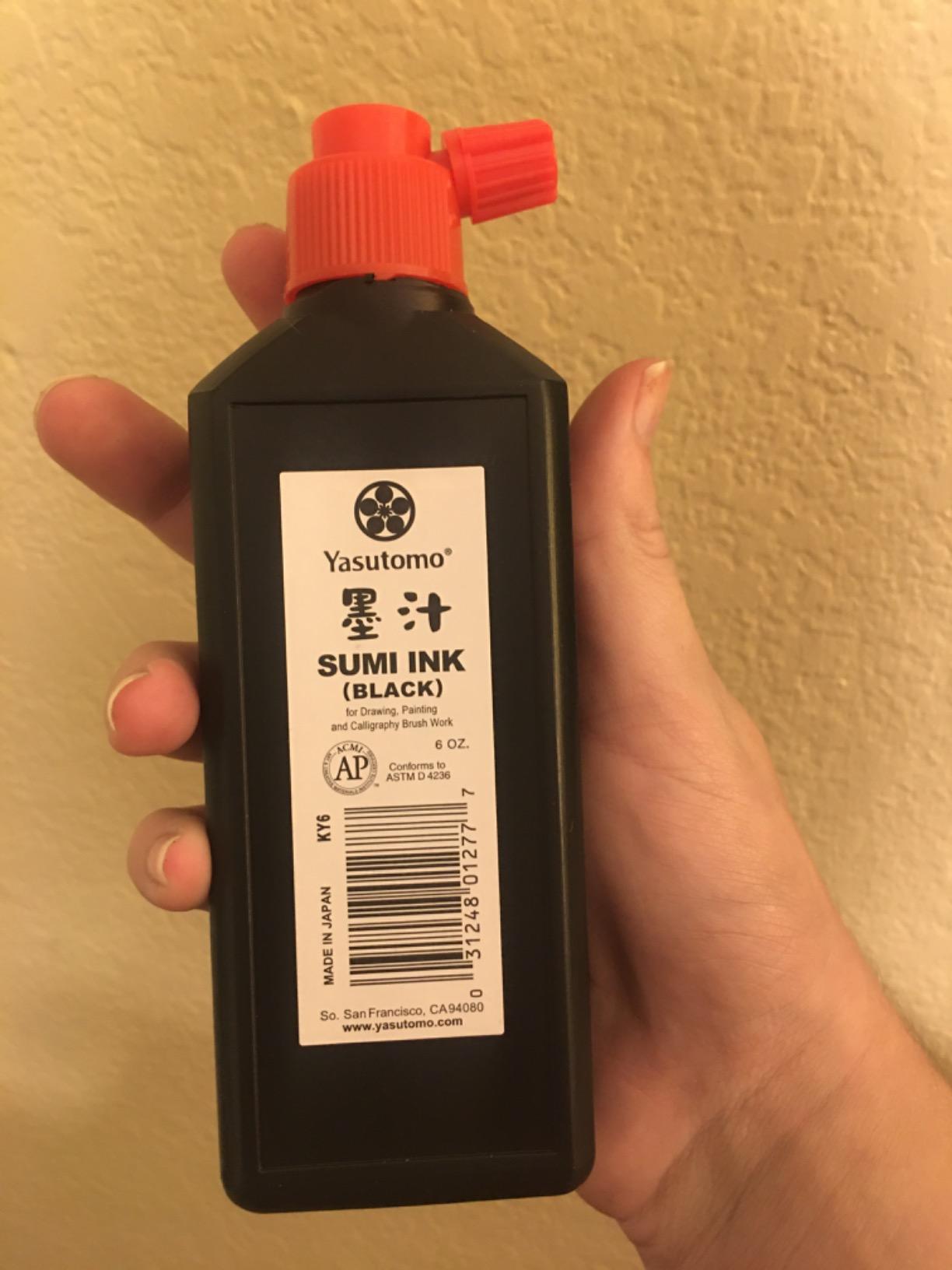 Yasutomo Bokuju Liquid Ink - 6oz Sumi Ink for Calligraphy and Artwork - Black Drawing Ink for use with Japanese Ink Brushes and Dip Pens customer photo 1