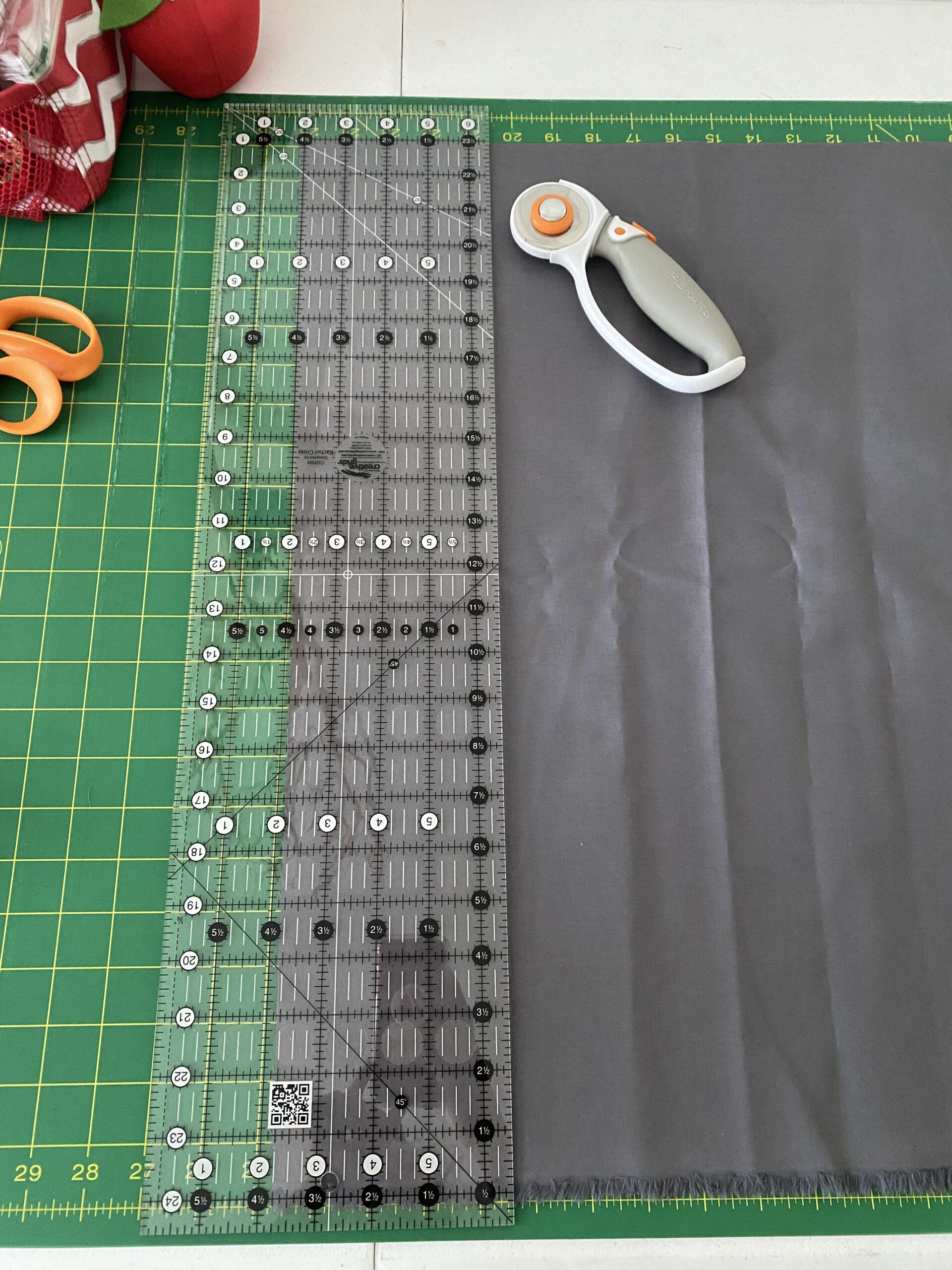 Creative Grids Quilt Ruler 6-1/2in x 24-1/2in Rectangle (CGR24) - Made in USA, Non-Slip Grip Acrylic Quilting, Sewing, Crafting, Patchwork Ruler for Measuring & Cutting Fabric customer photo 1