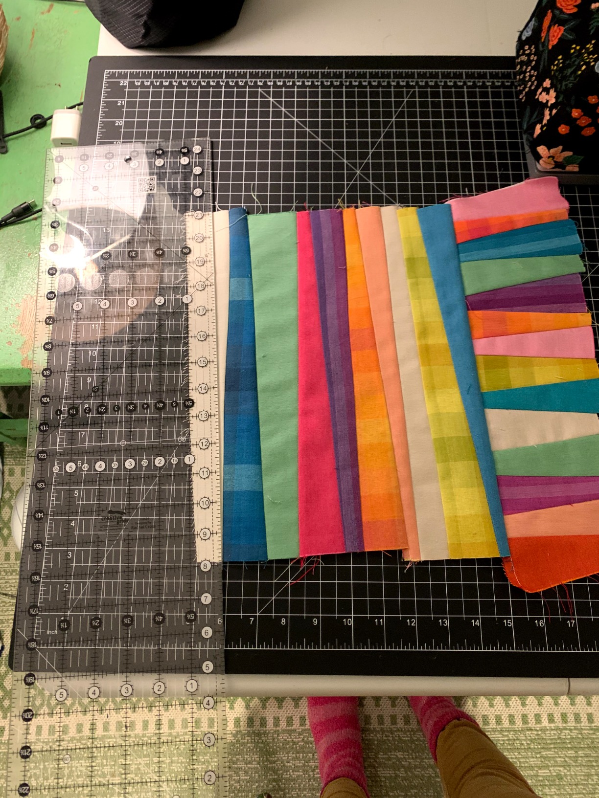 Creative Grids Quilt Ruler 6-1/2in x 24-1/2in Rectangle (CGR24) - Made in USA, Non-Slip Grip Acrylic Quilting, Sewing, Crafting, Patchwork Ruler for Measuring & Cutting Fabric customer photo 2