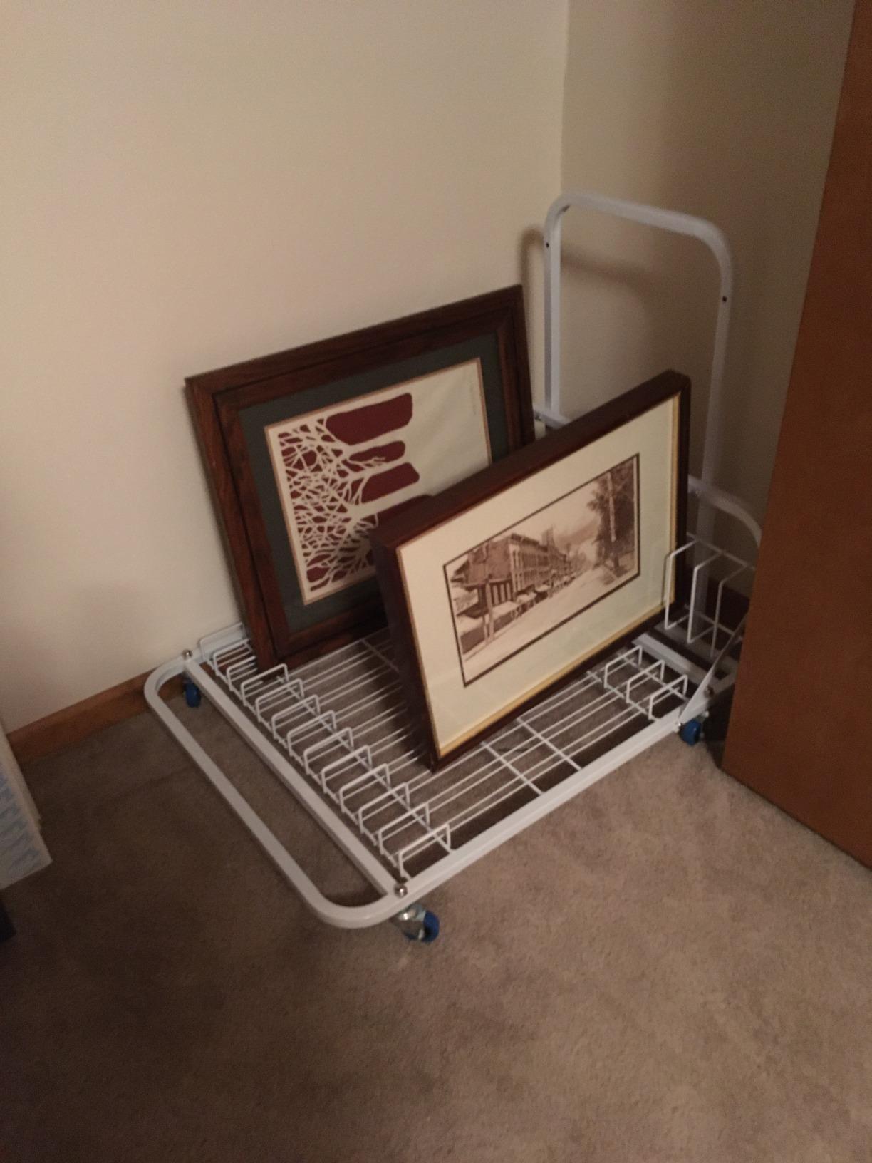Dryden Art Canvas Storage Rack & Frame Keeper, Mobile Cart, Large Floor Model with Casters and Handle - 33