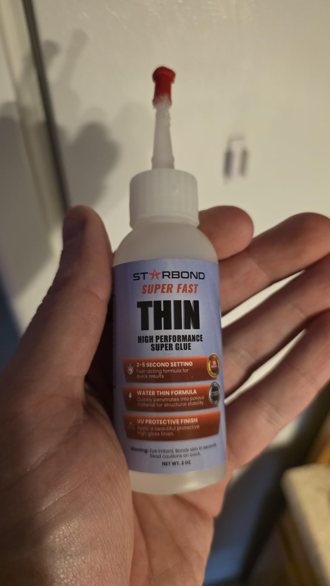 Starbond Super Fast Thin CA Glue - Super Glue Pro Kit with Precision Microtips Anti-Clog Cap & Extra Nozzles - Premium Cyanoacrylate Adhesive (2 oz) customer photo 1
