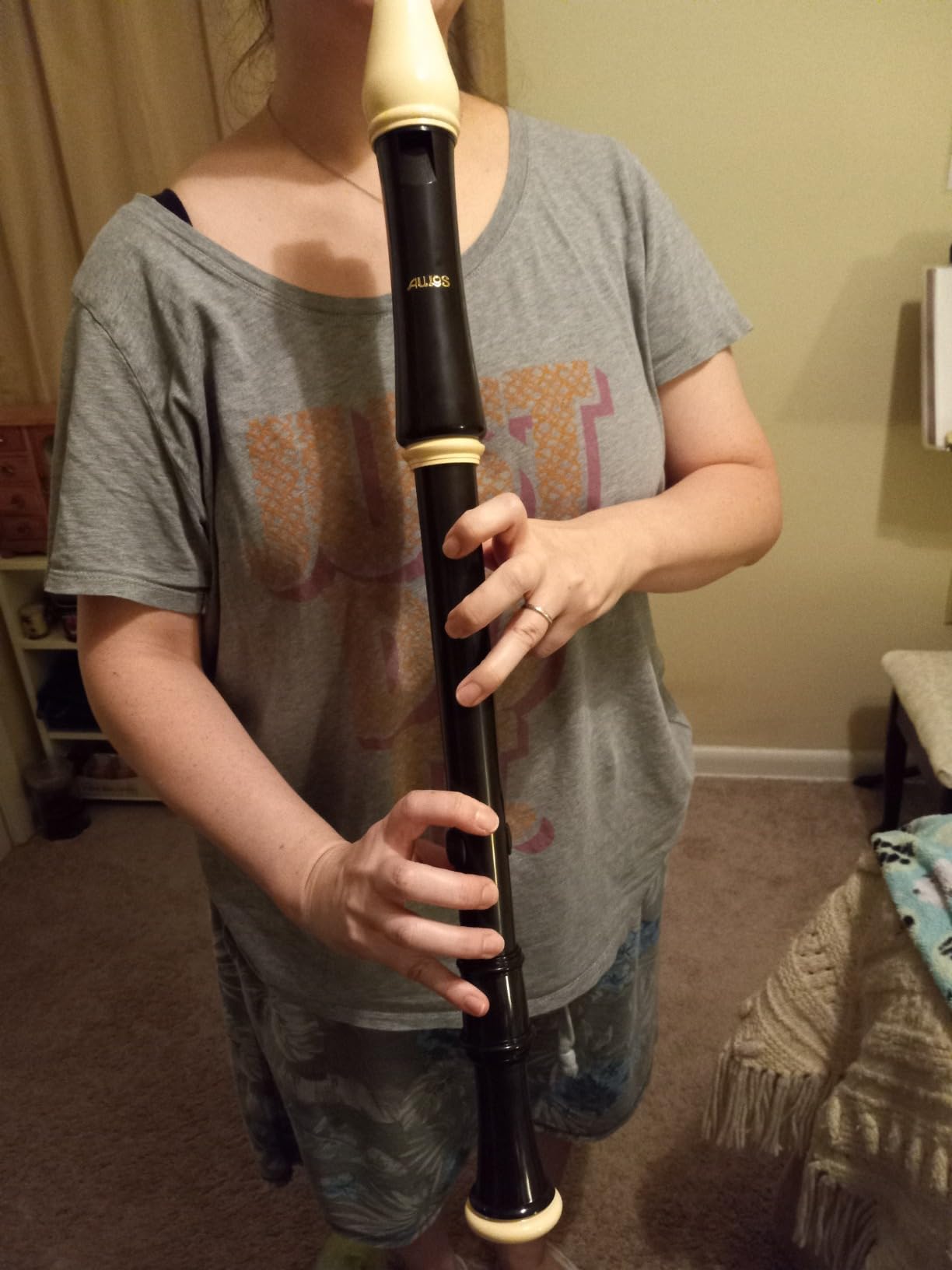 Aulos C-tenor recorder, Dark Brown, Synthetic Resin, Baroque Fingering, ABS Plastic, Ideal for Beginner to Intermediate Players customer photo 1