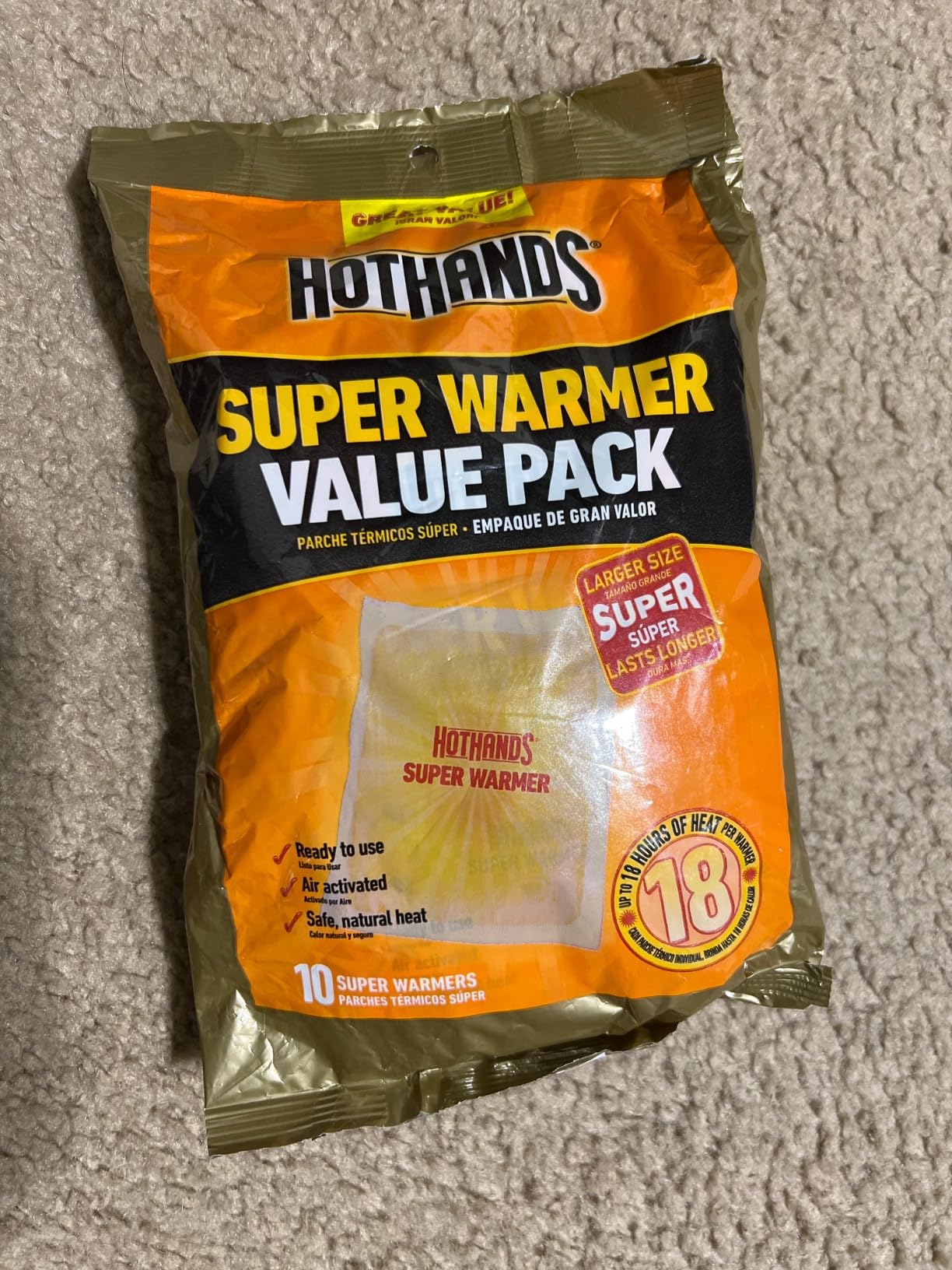 HotHands Body & Hand Super Warmers - Long Lasting Natural Odorless Air Activated Warmers - Up to 18 Hours of Heat - 10 Individual Warmers customer photo 1