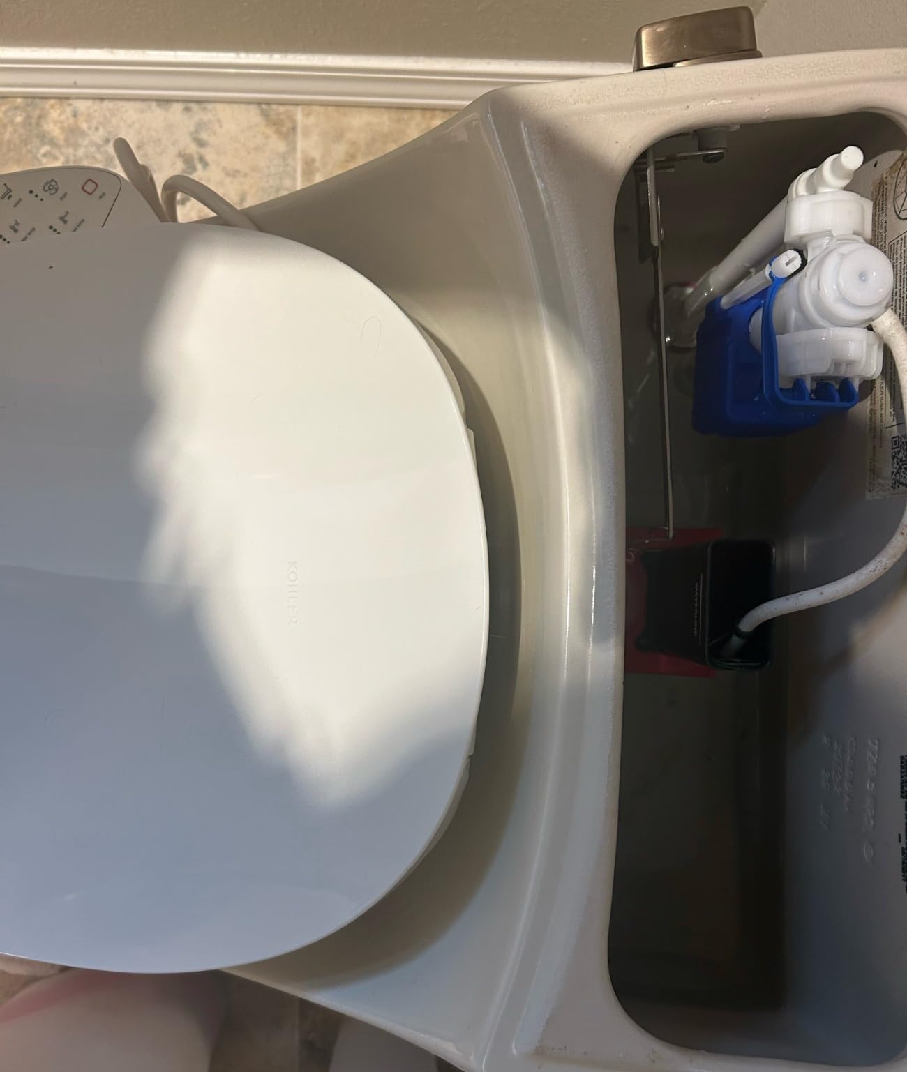 Kohler PureWash E750 Elongated Heated Bidet Toilet Seat, White with Touchscreen Remote Control, Quiet-Close Grip-Tight Lid, Self-Cleaning Wand, Warm Water Bidet, Adjustable Water Pressure, Nightlight customer photo 1