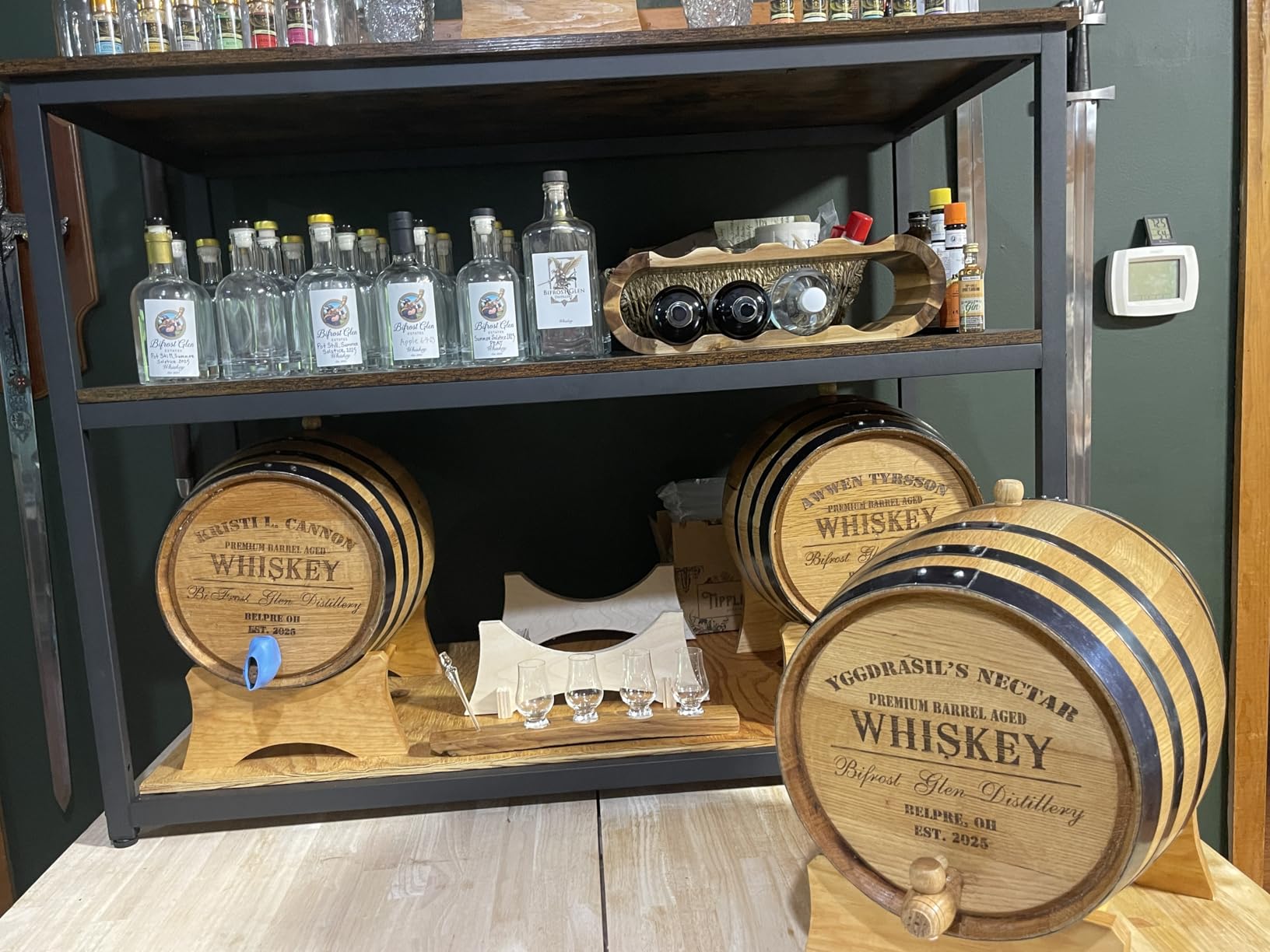 Thousand Oaks Barrel Co. Personalized 1 Gallon Oak Aging Barrel with Wood Stand, Bung & Spigot - Age Cocktails, Bourbon, Whisky, Rum, Tequila, Mead Wine - 5 Liter Mini Whiskey Aging Barrels (P5) customer photo 2