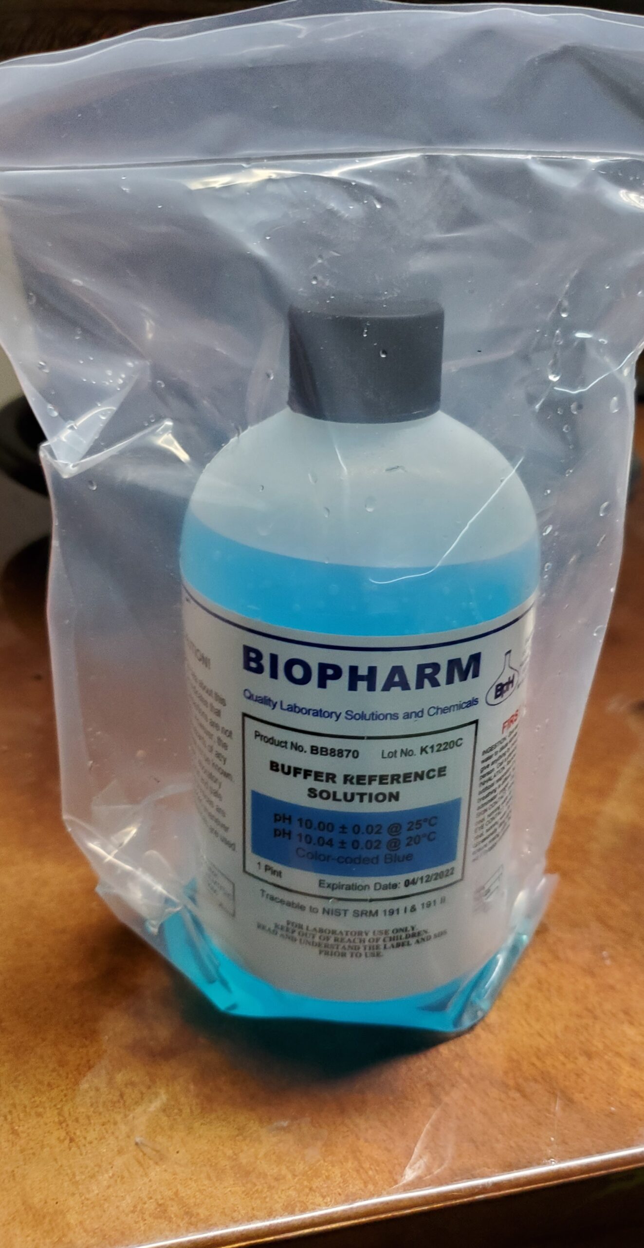 Biopharm pH Calibration Buffer 3-Pack, 500 mL (1.06 Pint) Each: pH 4.00, pH 7.00, and pH 10.00; NIST Traceable Reference Standards for All pH Meters customer photo 1