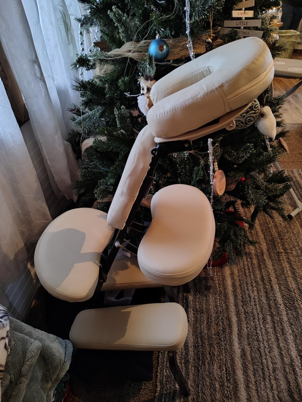 BestMassage Massage Chair Portable Massage Chairs Tattoo Spa, Height Adjustable Folding Leather Travel Salon Chair w/Free Carry Case (Black) customer photo 1