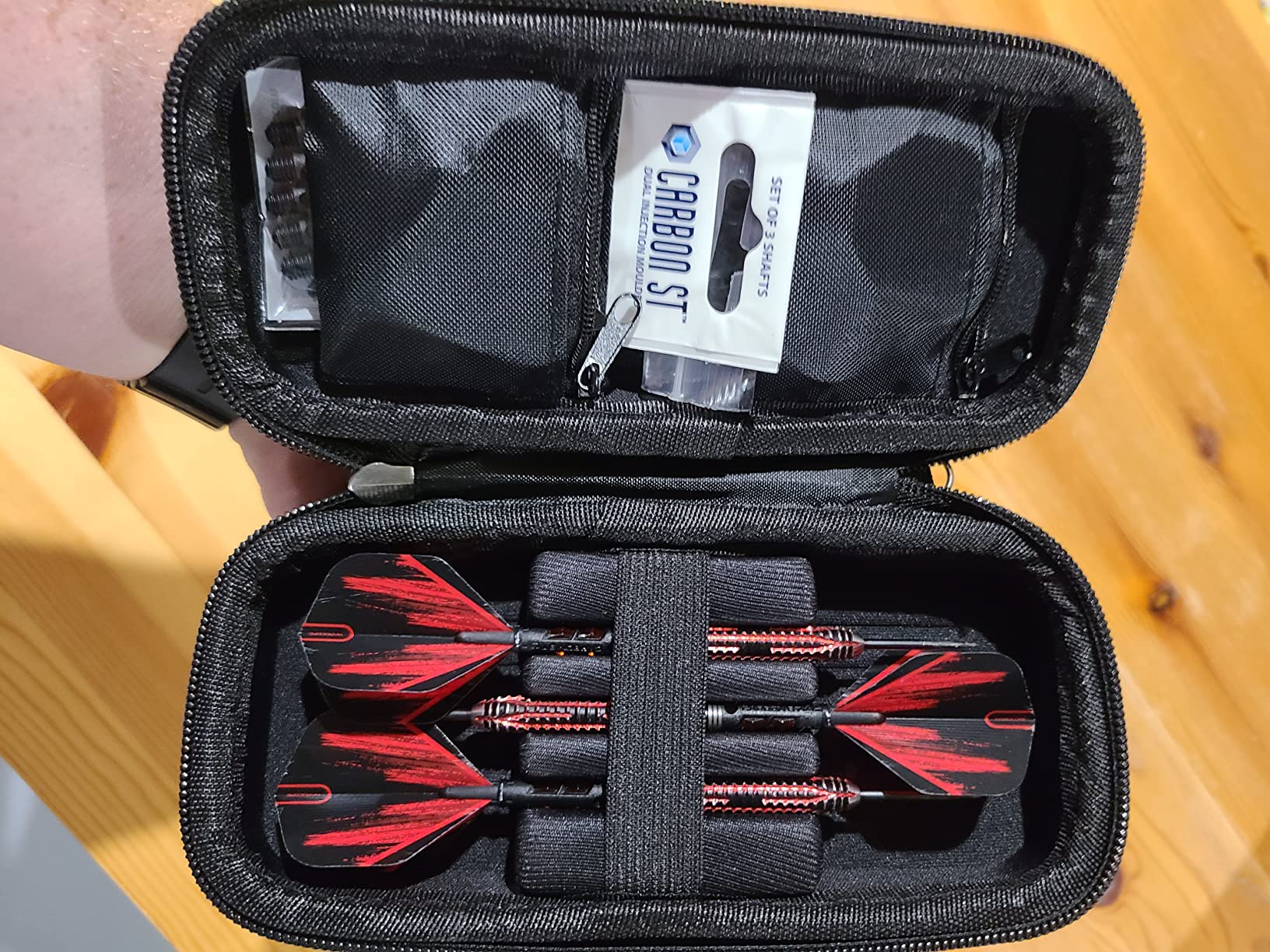 Target Darts Takoma Dart Case Wallet, Regular Size, Black | Store 3 Fully Assembled Darts & Accessories | Dart Holder with Zip Lock Pouches, Store Flights, Shafts & Swiss Points customer photo 3