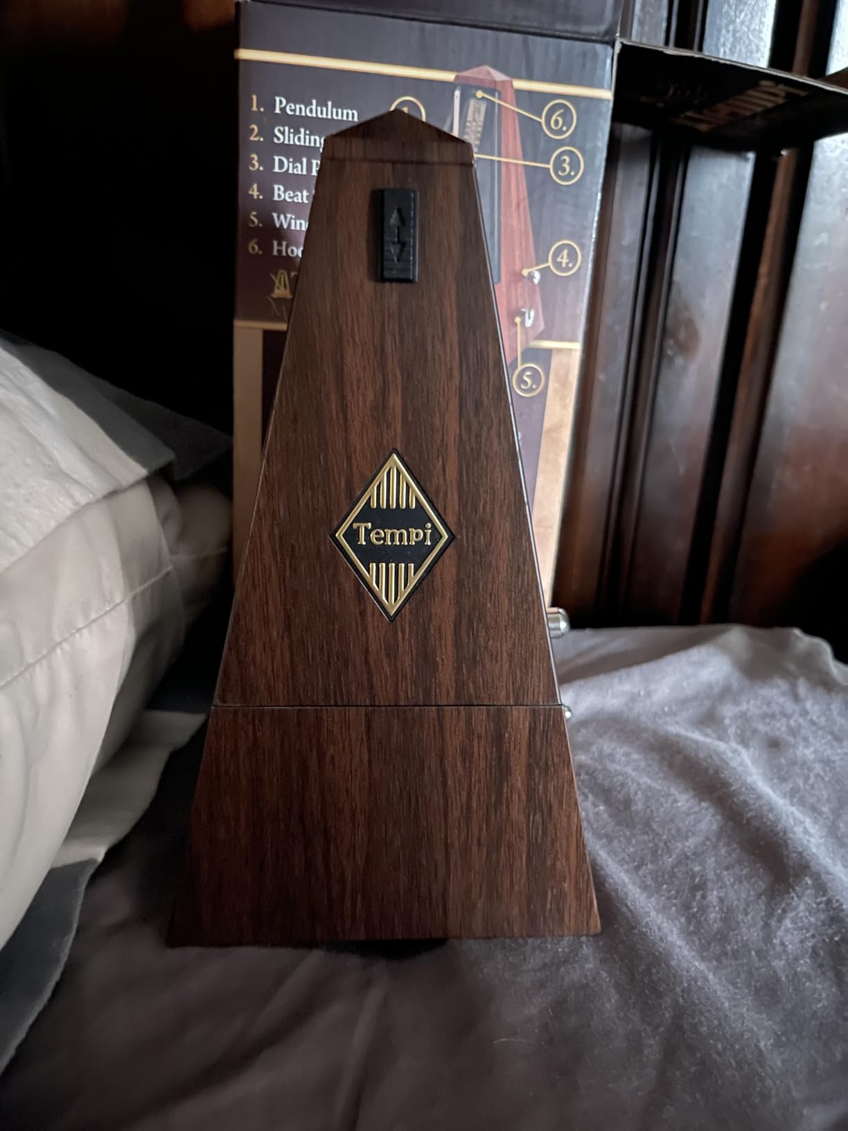 Tempi Mechanical Metronome for Musicians - 2 Year Warranty - Metronome for Piano/Guitar/Violin, Metronome Music for Adults and Kids (Molded Teak Grain Veneer) customer photo 1