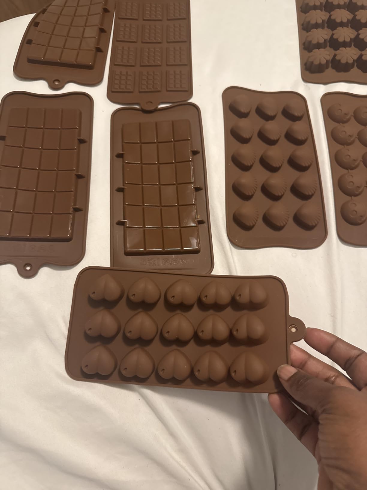 Chocolate Moulds Silicone - Set of 6 - Non-Stick & Food Grade Silicone Chocolate Mould for Jelly Candies, Truffles, Bath Melts & Candles - Free Recipes eBook customer photo 1