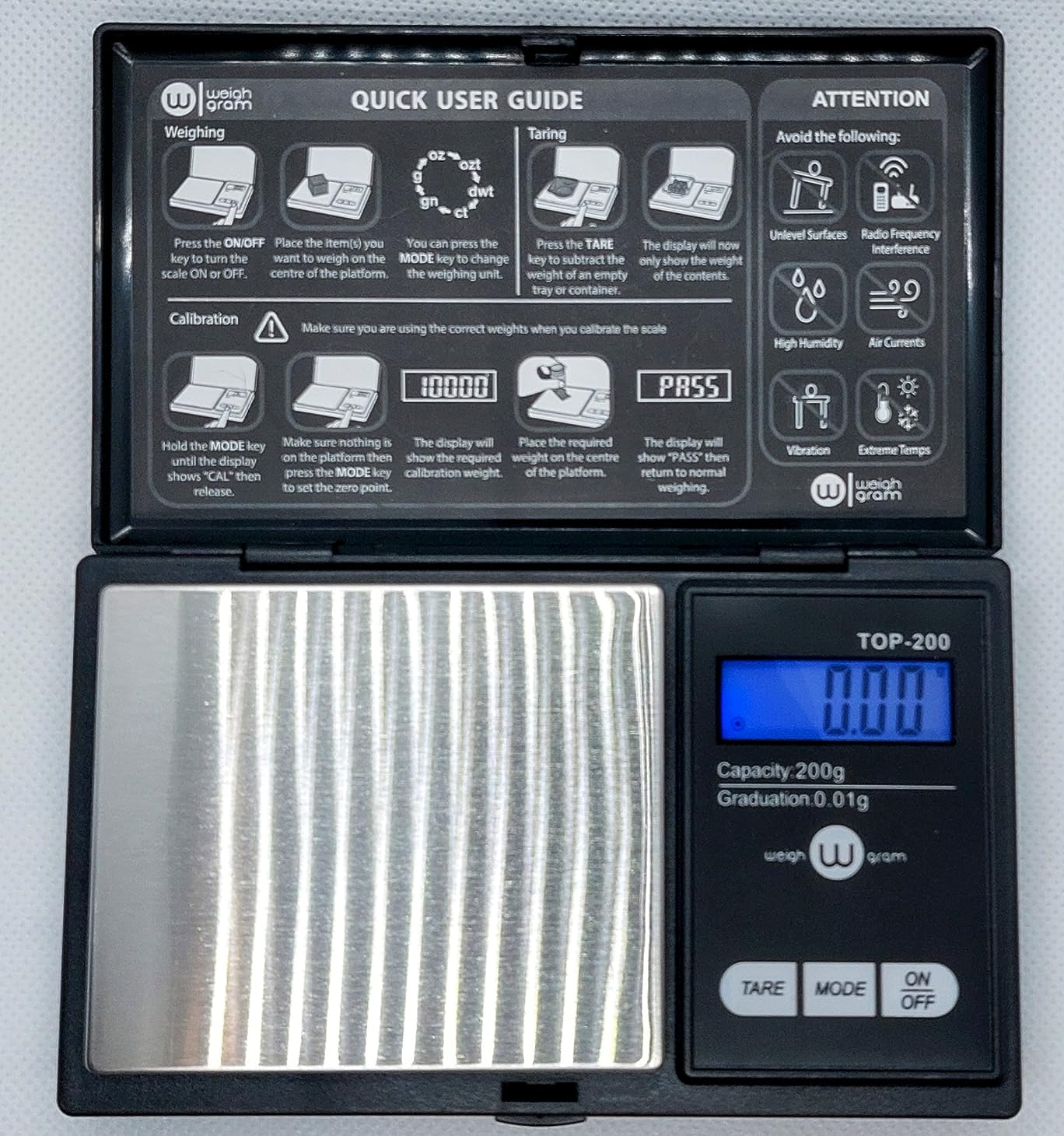 Weigh Gram 200g Digital Pocket Gram Scale 0.01g Accuracy, 200g x 0.01g Mini Digital Grams Scale, Small Food Scale, Jewelry Scale, Ounces Grains Scale With 100g Calibration Weight customer photo 2