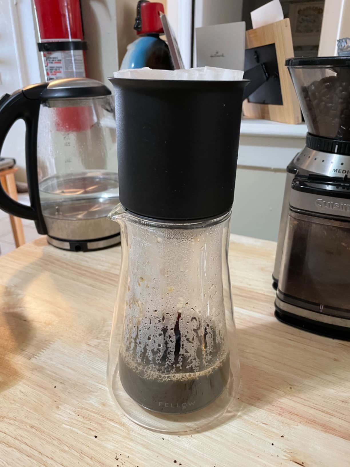 Fellow Stagg [XF] Pour-Over Coffee Maker Set - Stainless Steel Dripper, 20 oz Double Wall Glass Carafe & 30 Paper Filters, Matte Black customer photo 2