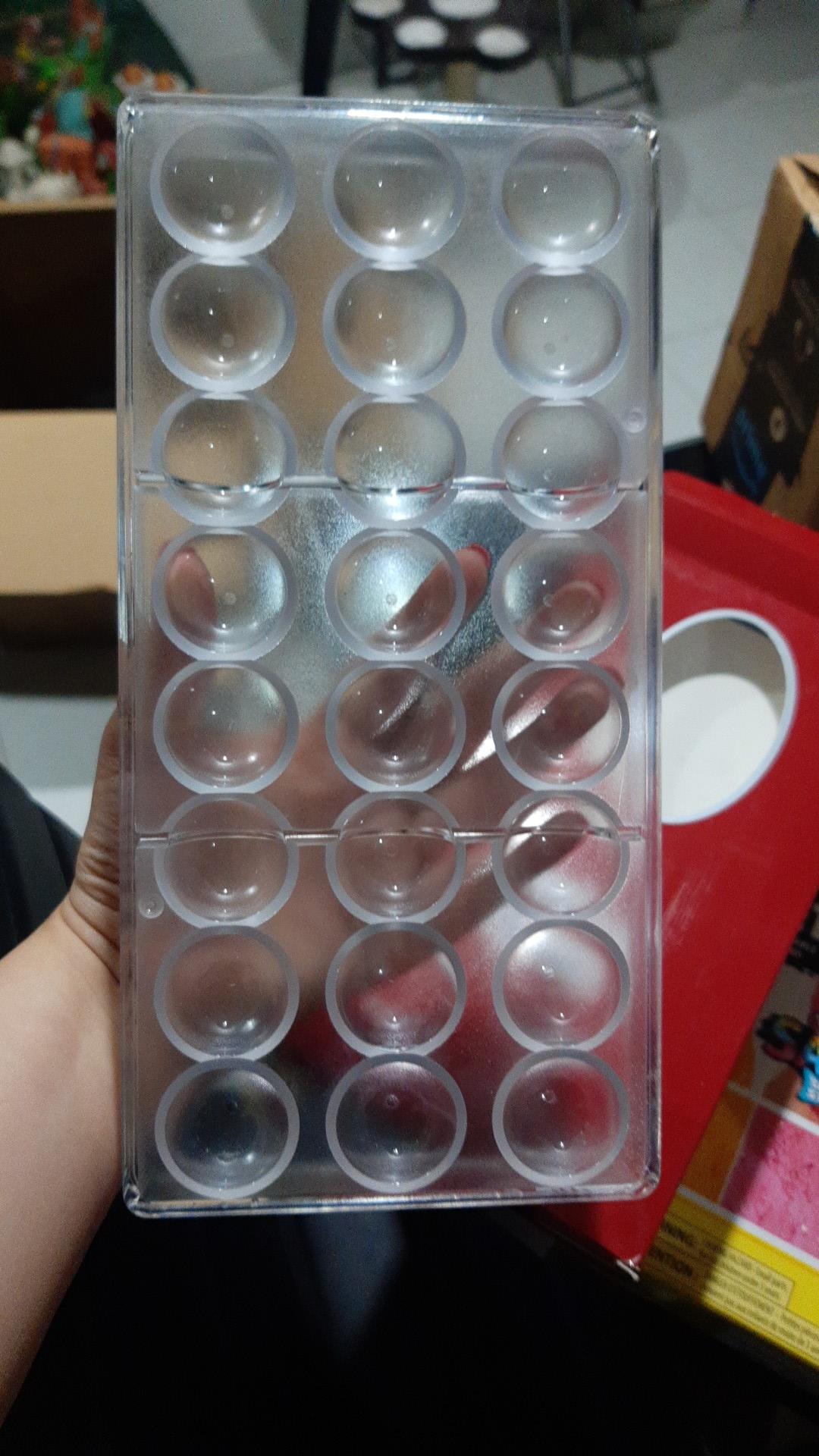 Candy Making Mold, Diamond Clear Polycarbonate Chocolate Mold Jelly Candy Making Mold 21-Piece Tray (Round candy mold) customer photo 2