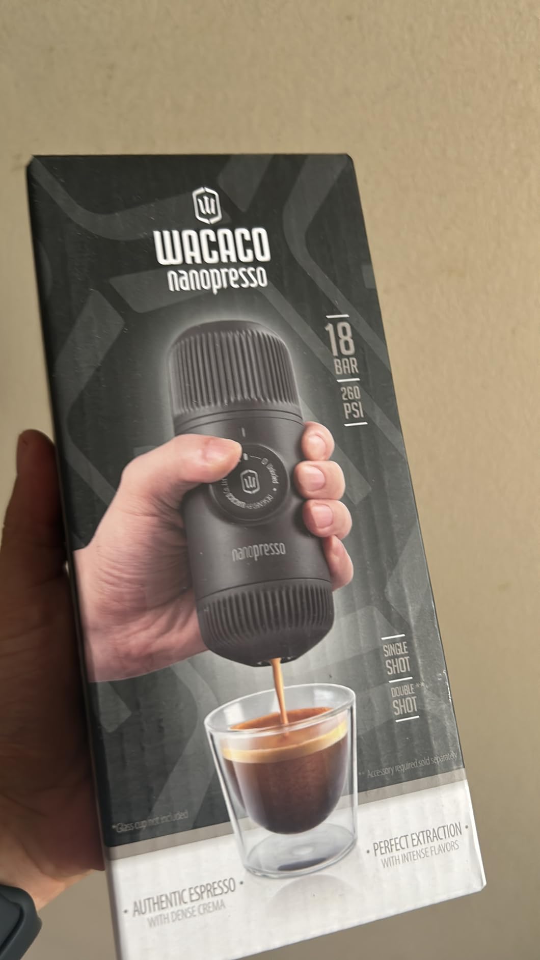 WACACO Nanopresso Portable Espresso Maker, Upgrade Version of Minipresso, 18 Bar Pressure, Mini Travel Coffee Machine, Manually Operated, Perfect for Camping and Hiking, Yellow customer photo 2