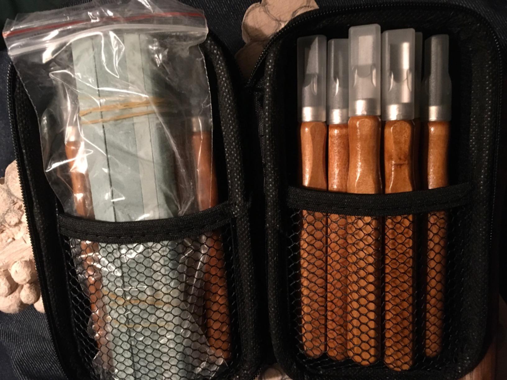 TIMESETL 17Pack Small Wood Carving Set, 12pcs Wood Carving Tools SK2 Carbon Steel + 4pcs Whetstone + 1pcs Storage Case for Beginners DIY Woodworking Sculpting Whittling with Safety Cap customer photo 2