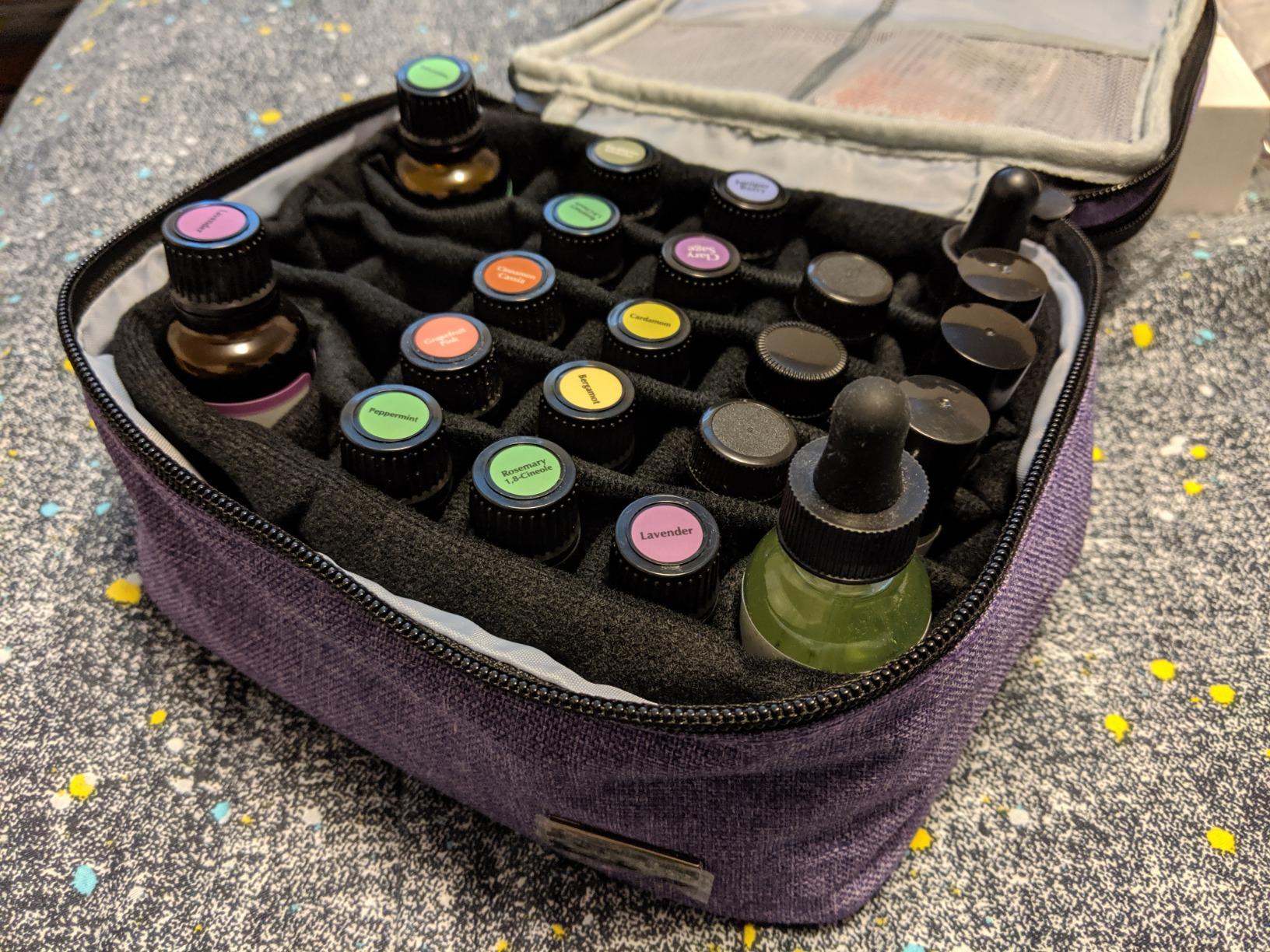 LUXJA Essential Oil Carrying Case - Holds 30 Bottles (5ml-30ml, Also Fits for Roller Bottles), Double-Layer Organizer for Essential Oil and Accessories, Black (Bag Only) customer photo 1