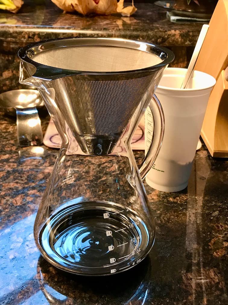 Bean Envy Pour Over Coffee Maker, High-Heat Borosilicate Glass with Reusable Stainless Steel Filter (20 Oz) customer photo 2