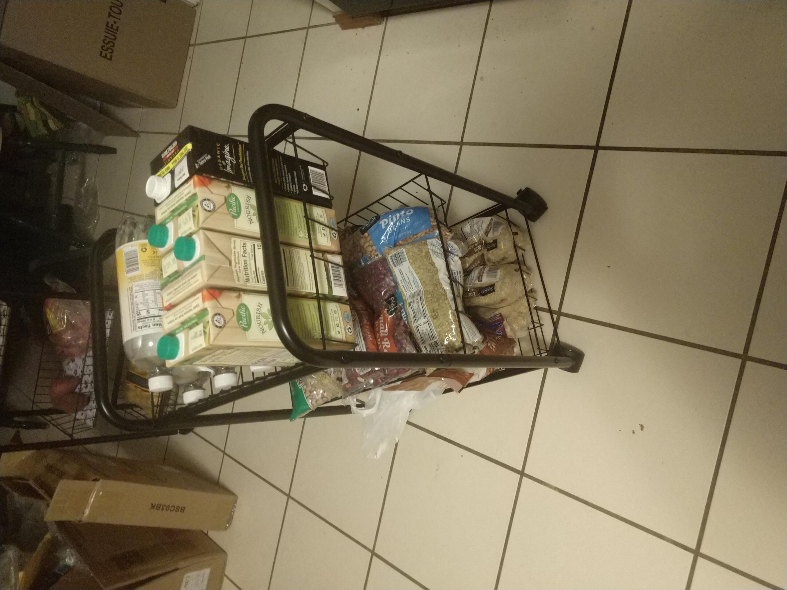 SONGMICS 3-Tier Metal Rolling Cart on Wheels with Baskets, Lockable Utility Trolley with Handles, Black UBSC03BK customer photo 2