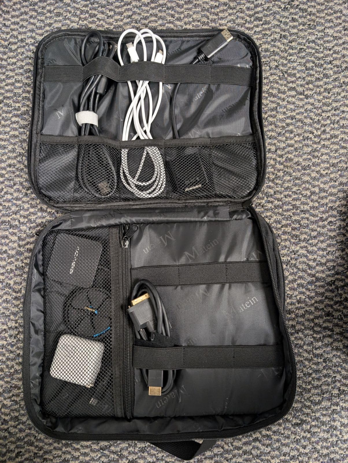 MATEIN Electronics Organizer Travel Case, Water Resistant Cable Organizer Bag for Travel Essentials, Gifts for Men, Storage Bag for Camera Accessories, Phone, Cord & Tablet, Black customer photo 1