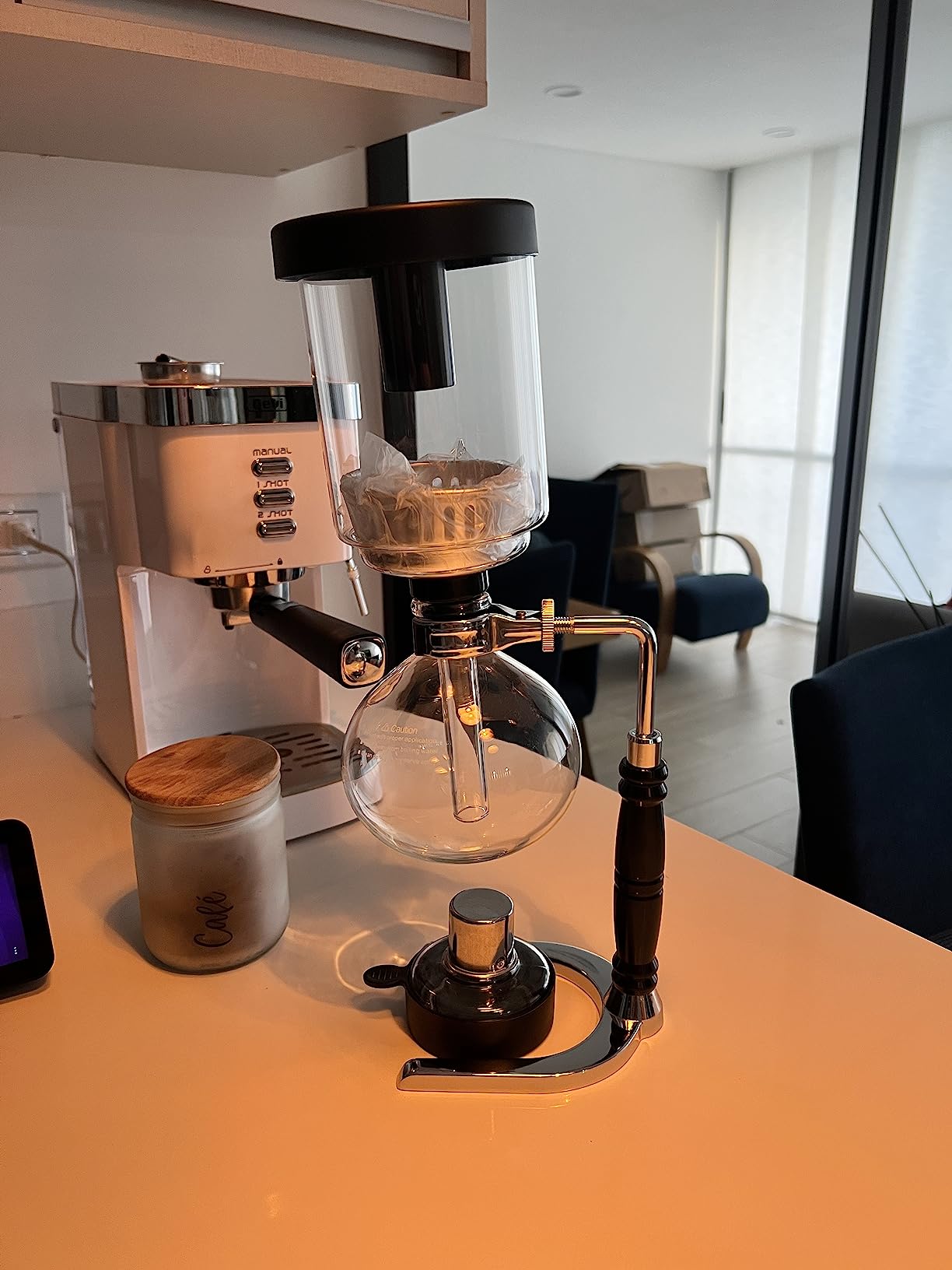 YUCHENGTECH Siphon Syphon Coffee Maker Tabletop Glass Siphon Pot Glass Technica Siphon Vacuum Coffee Maker, 5 Cups (600ml) customer photo 1