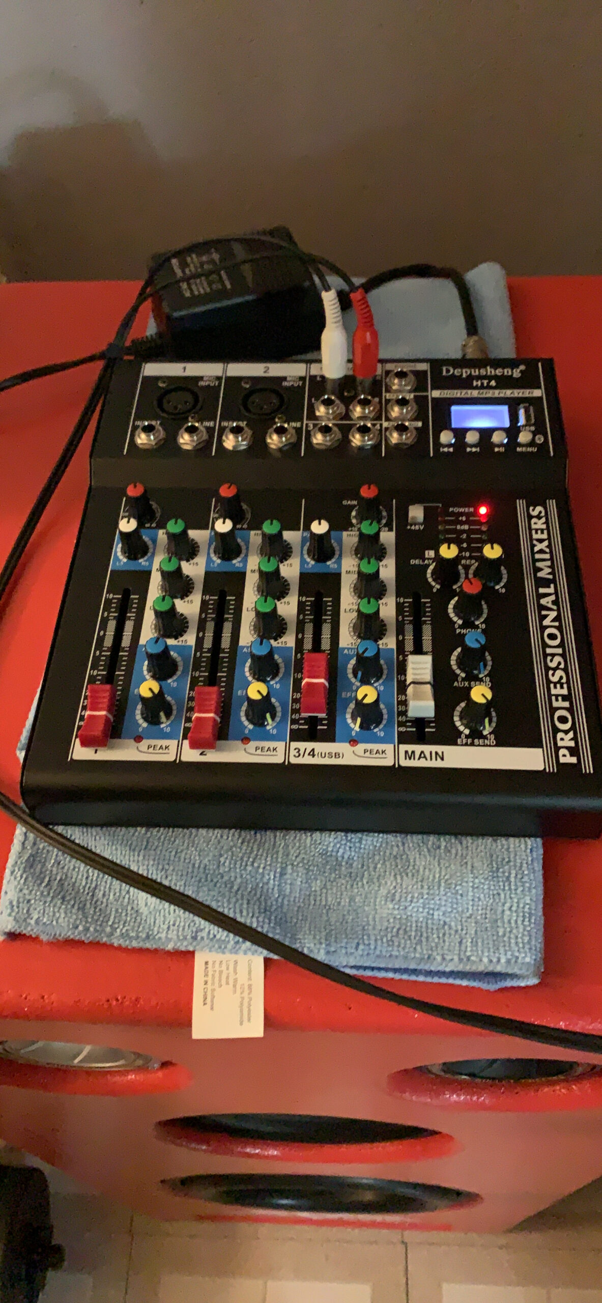 Depusheng HT4 Bluetooth Compatible Professional Portable Digital DJ Console w/USB 4 Channel Mixer Audio Interface-Mixing Boards For Studio Recording, Black customer photo 2