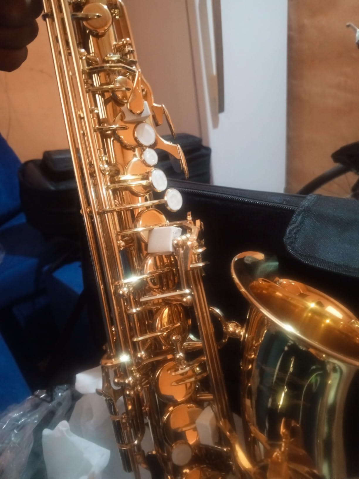 Eastar Tenor Saxophone, B Flat Golden Lacquer Beginner Kit with Cleaning Cloth, Case, Mouthpiece, Neck Strap, Reeds, TS-II customer photo 1