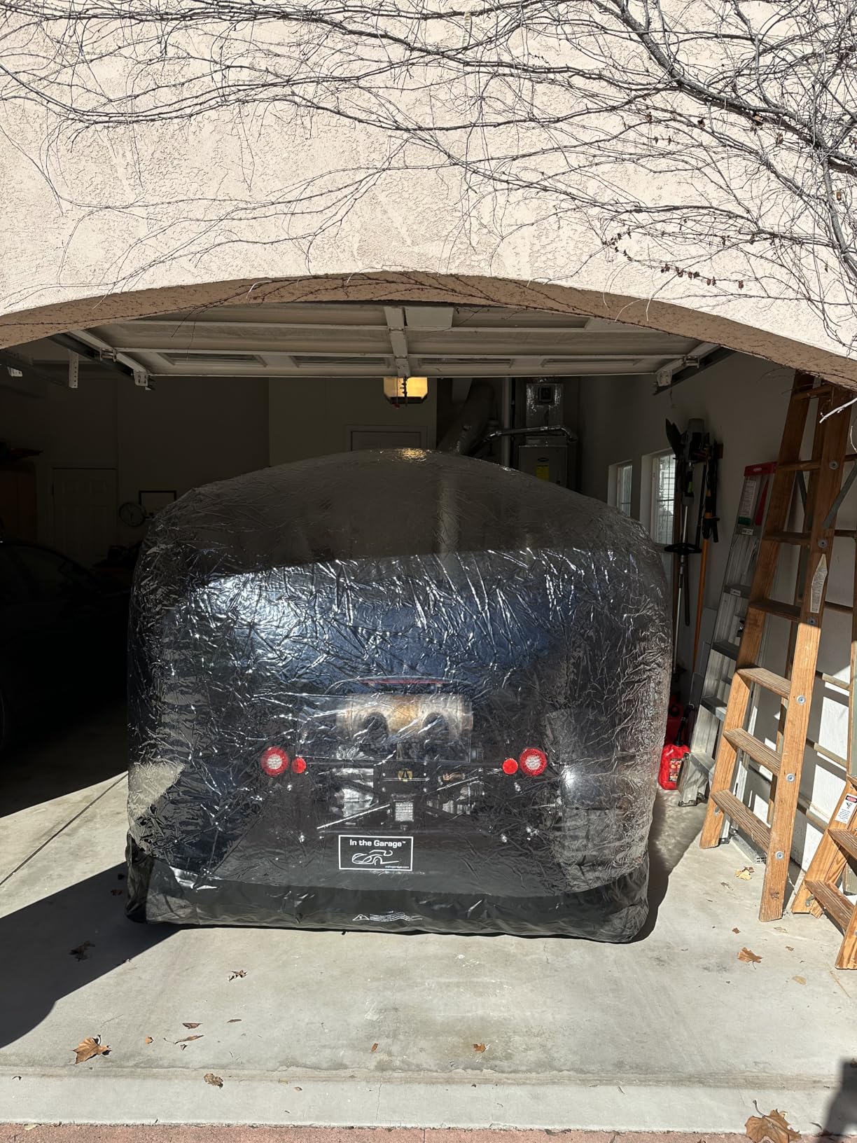 IN THE GARAGE Inflatable Car Shield, Black - Inflatable Car Cover Indoor, Bubble Car Cover - Indoor Car Bubble, Inflatable Garage - Car Bubble Storage - 16' / 4.9 customer photo 1